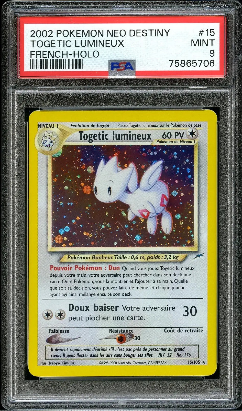 PSA 9 Togetic Lumineux Holo