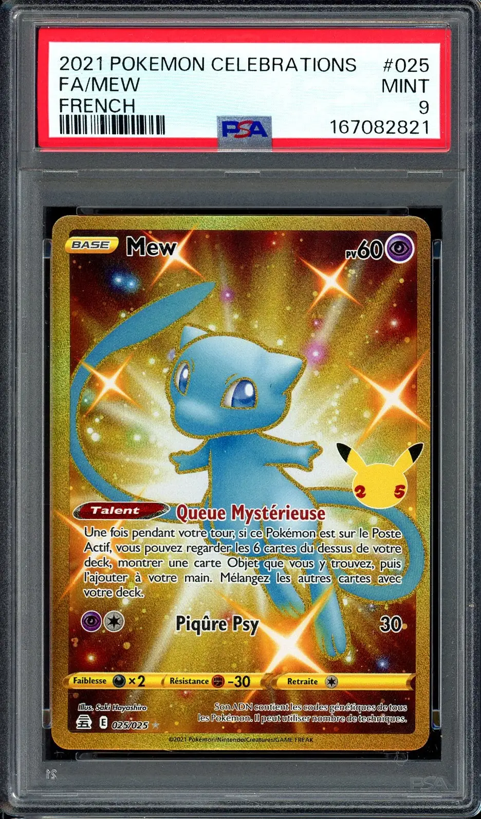 PSA 9 Mew Gold Shiny