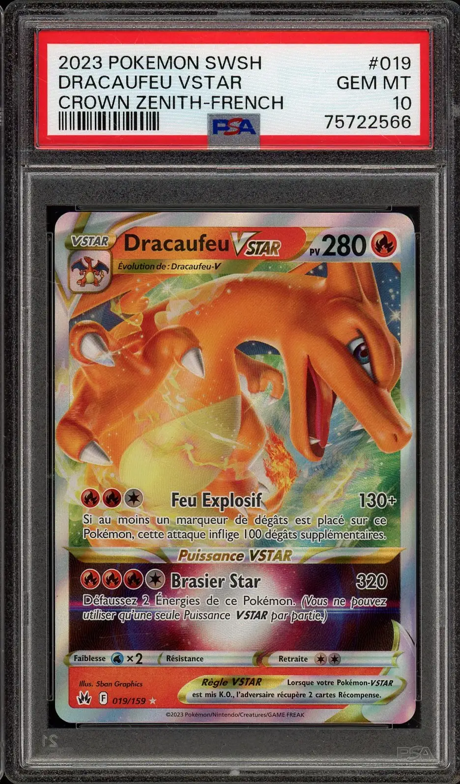 PSA 10 Dracaufeu VStar