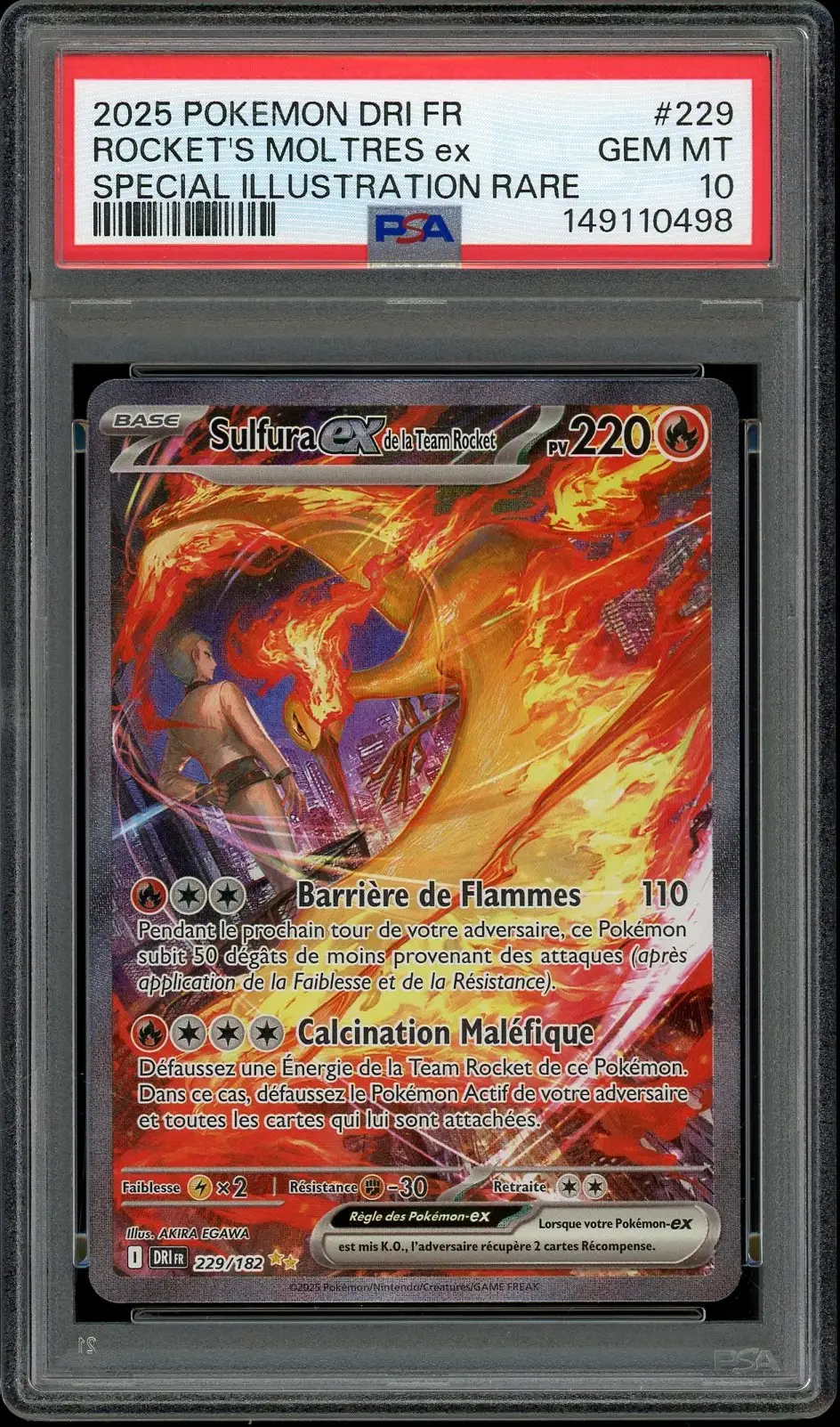 PSA 10 Sulfura Ex de la Team Rocket
