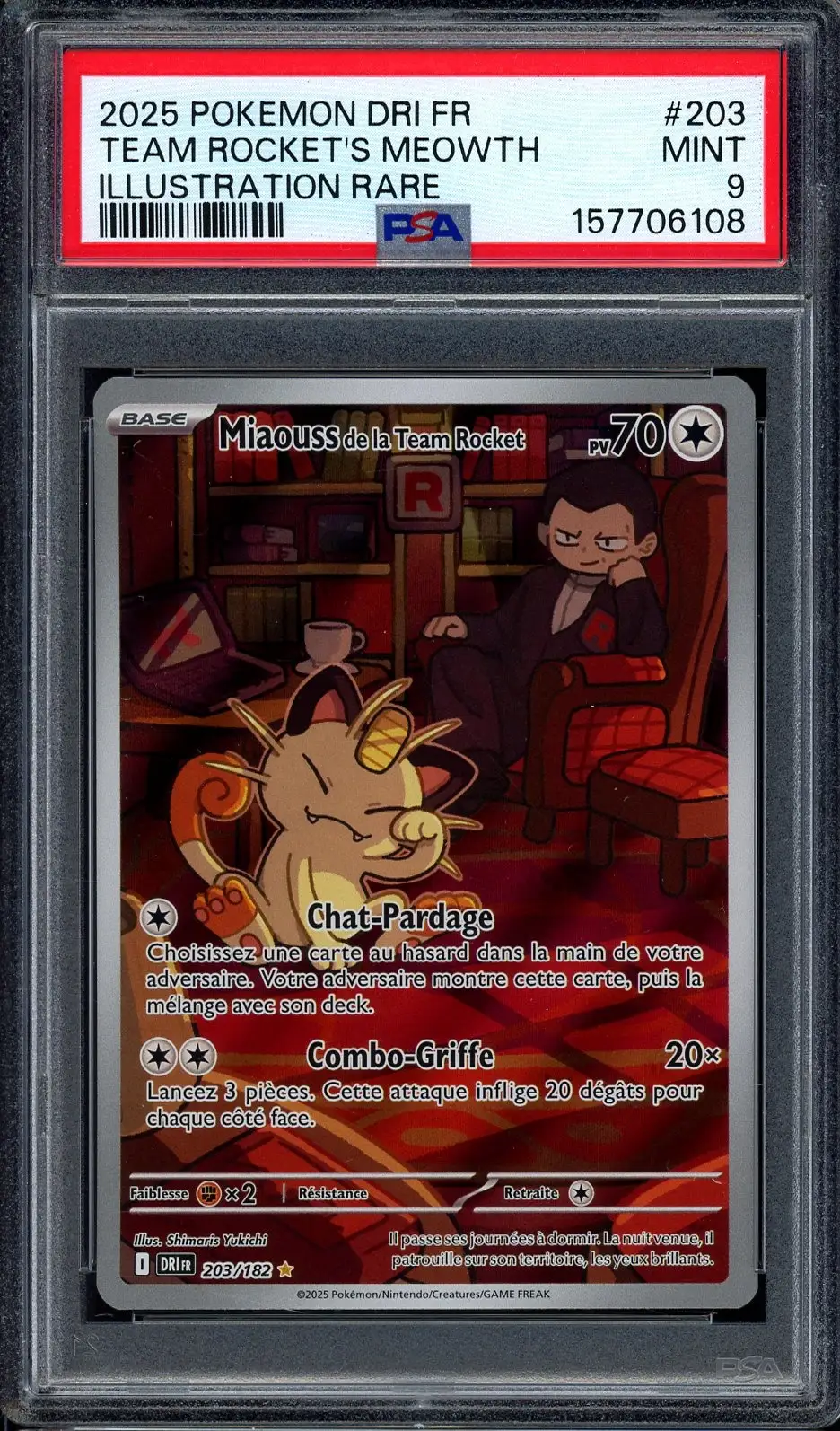 PSA 9 Miaouss de la Team Rocket