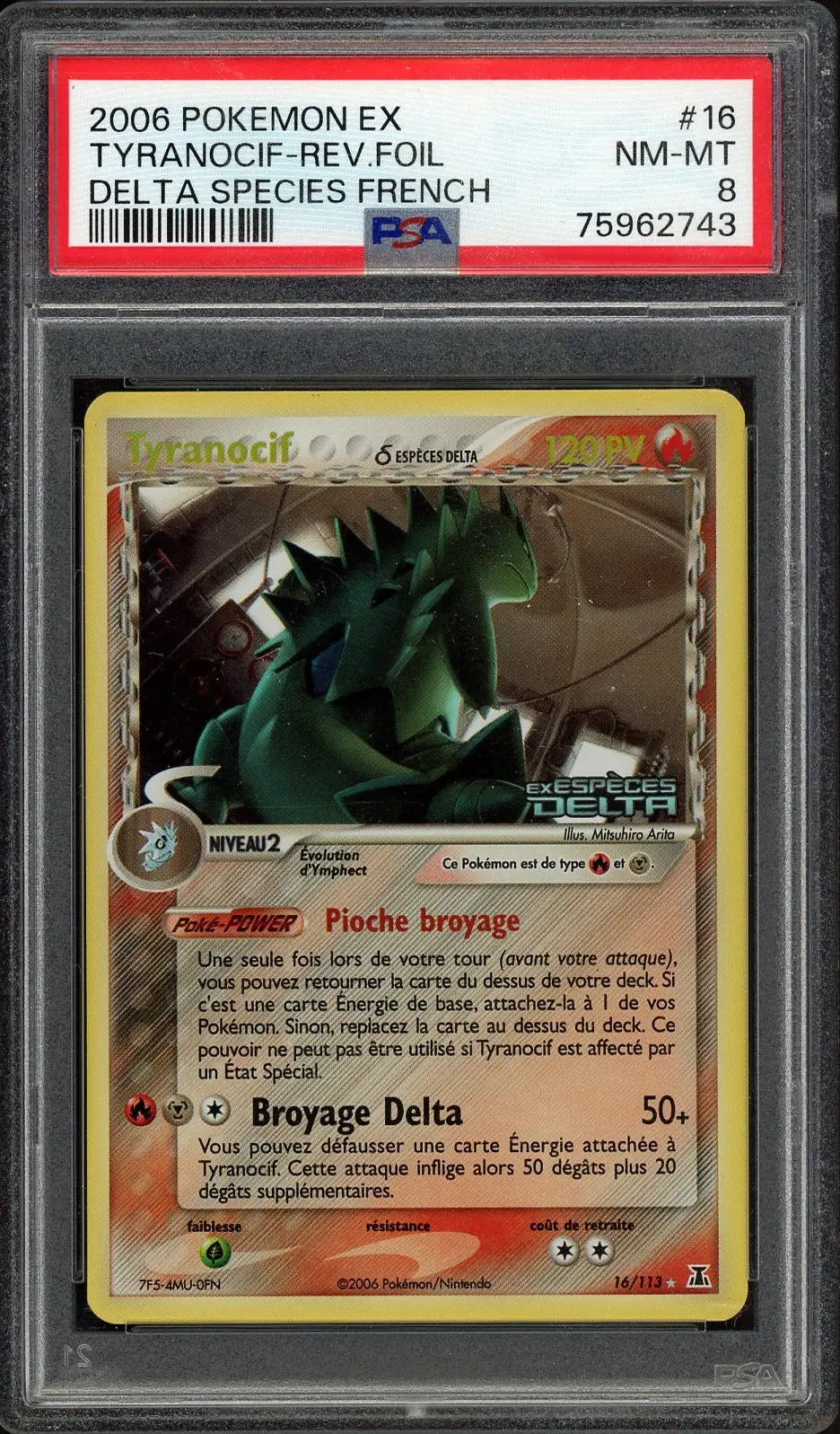 PSA 8 Tyranocif Holo Reverse