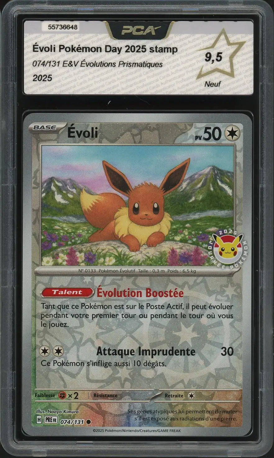 PCA 9.5 Evoli Reverse Pokemon Day Stamp
