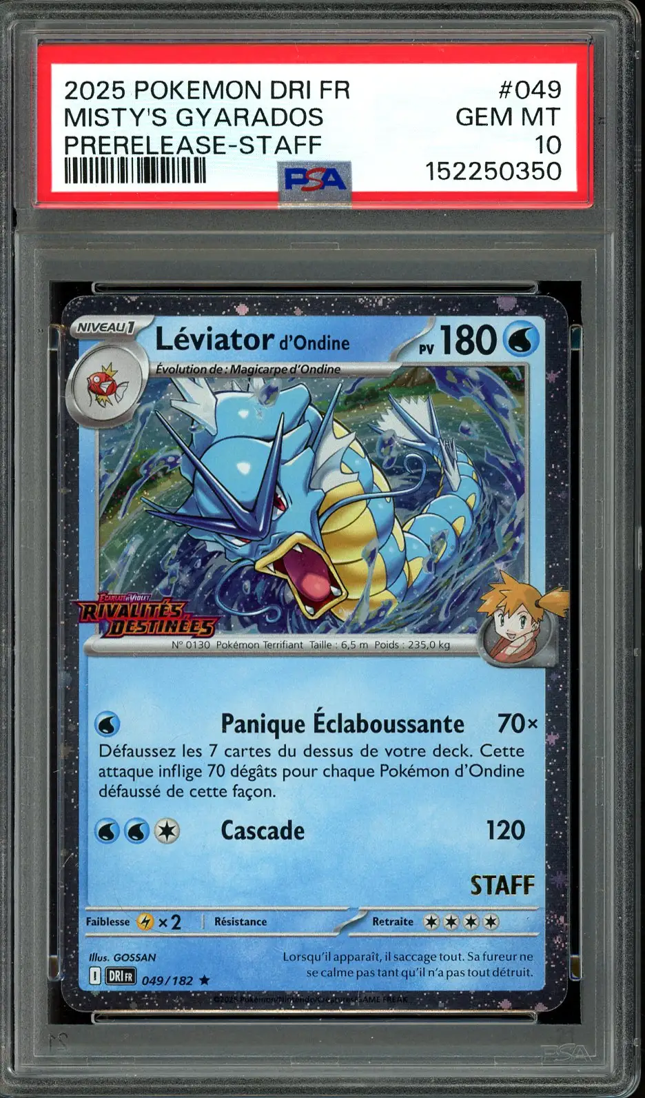 PSA 10 Léviator d'Ondine Prerelease Staff