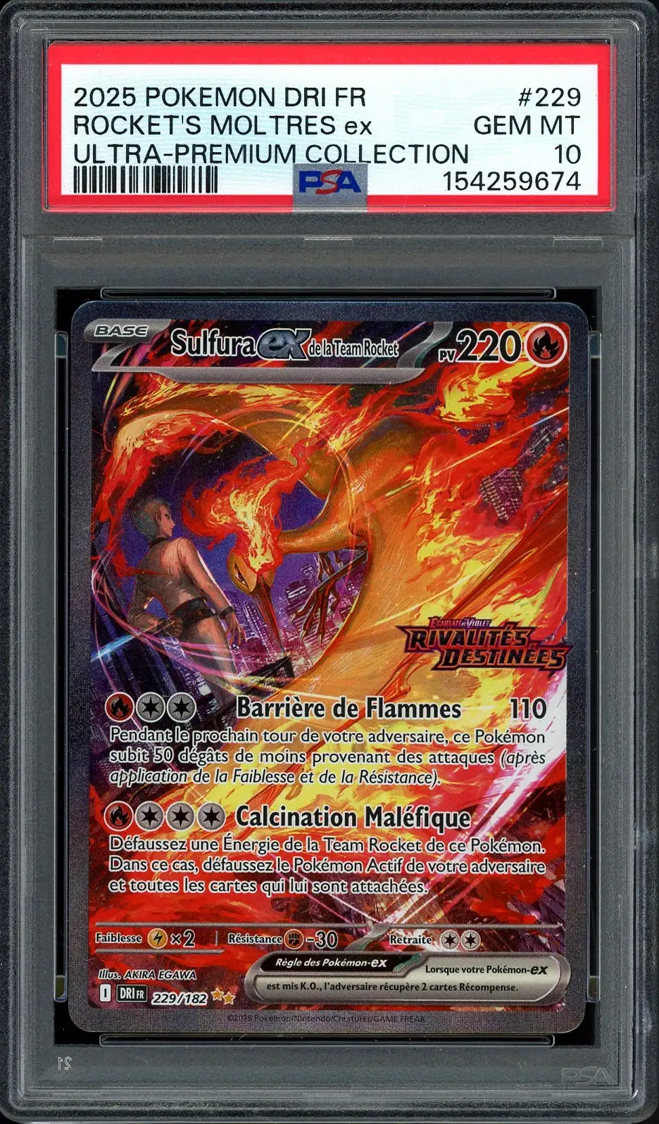 PSA 10 Sulfura Ex de la Team Rocket Stamped