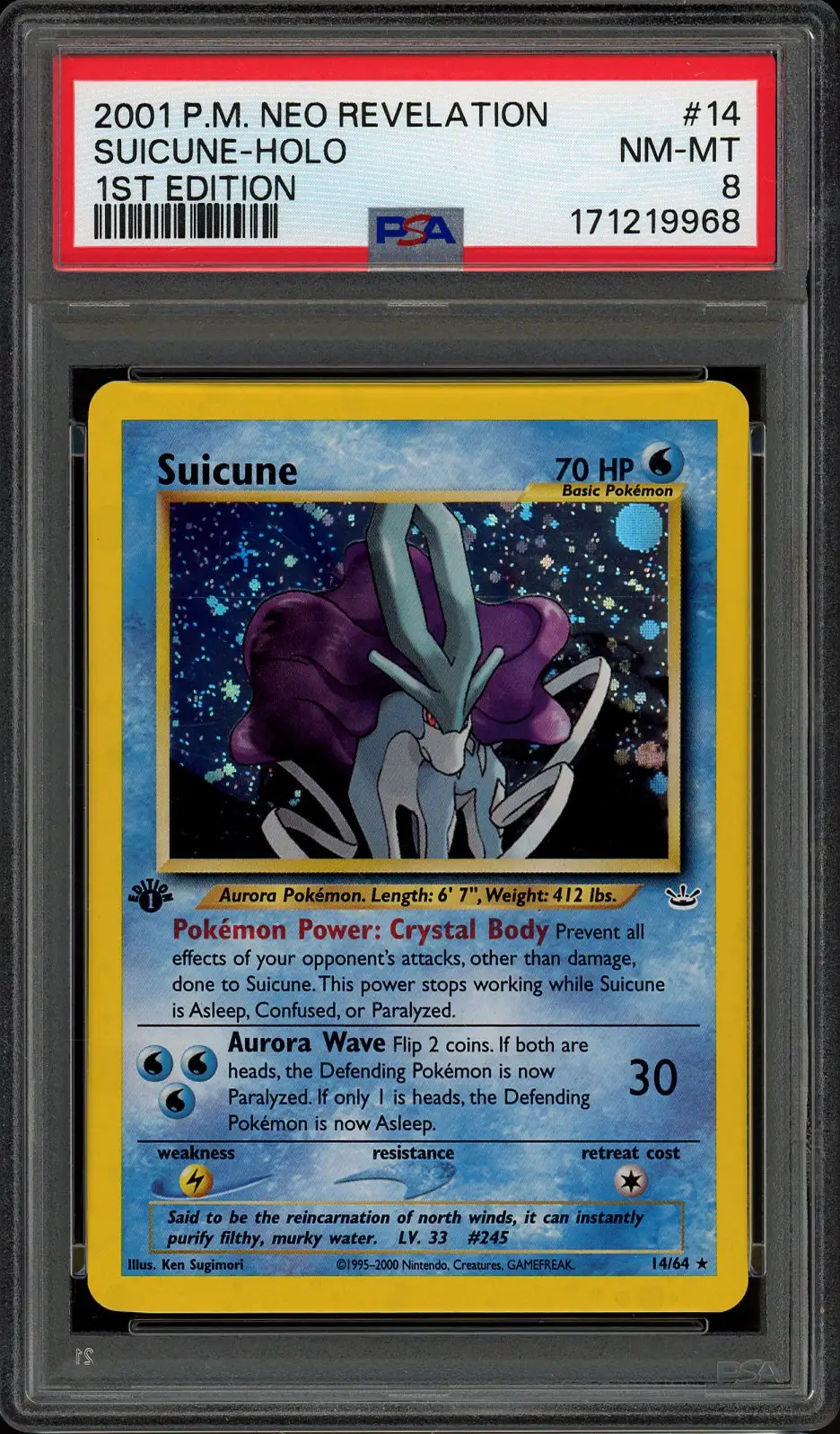 PSA 8 Suicune Holo