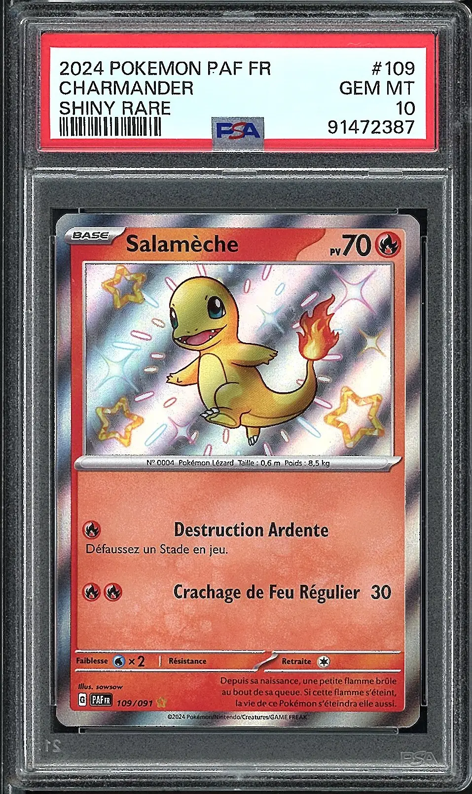 PSA 10 Salamèche Shiny