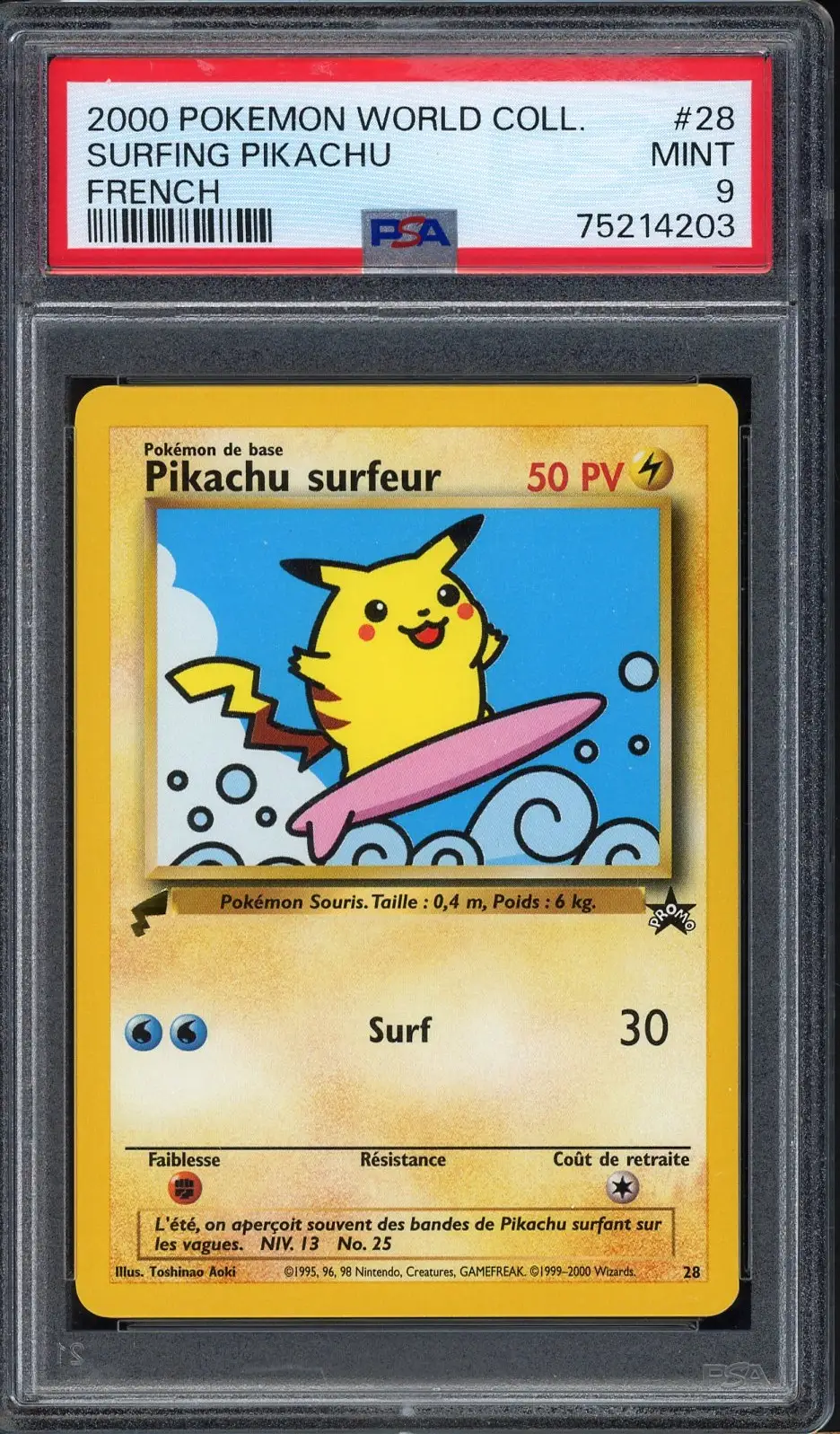 PSA 9 Pikachu Surfeur