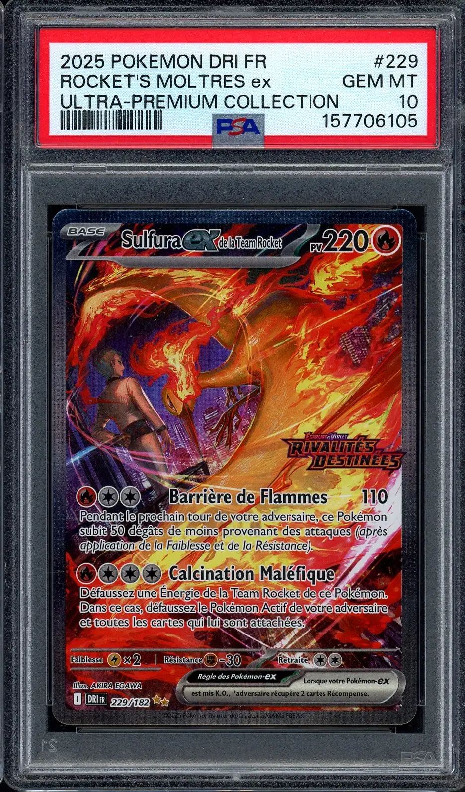 PSA 10 Sulfura Ex de la Team Rocket Stamp