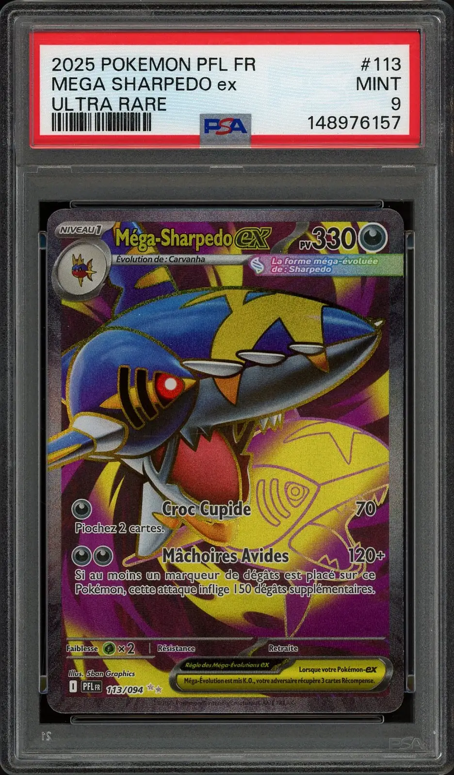 PSA 9 Méga-Sharpedo Ex