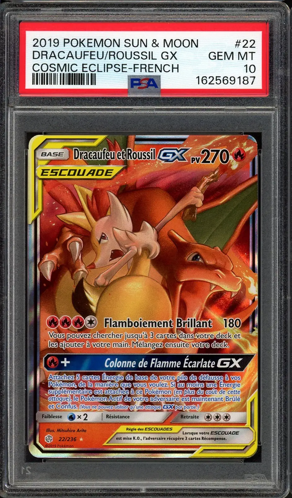 PSA 10 Dracaufeu et Roussil Gx