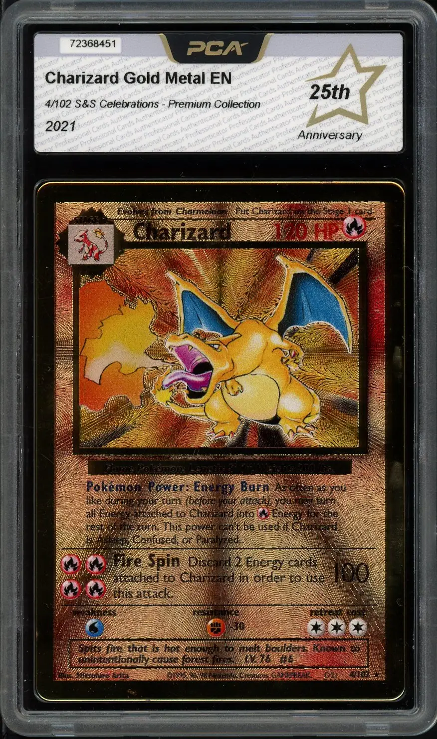 PCA A Charizard Gold Metal