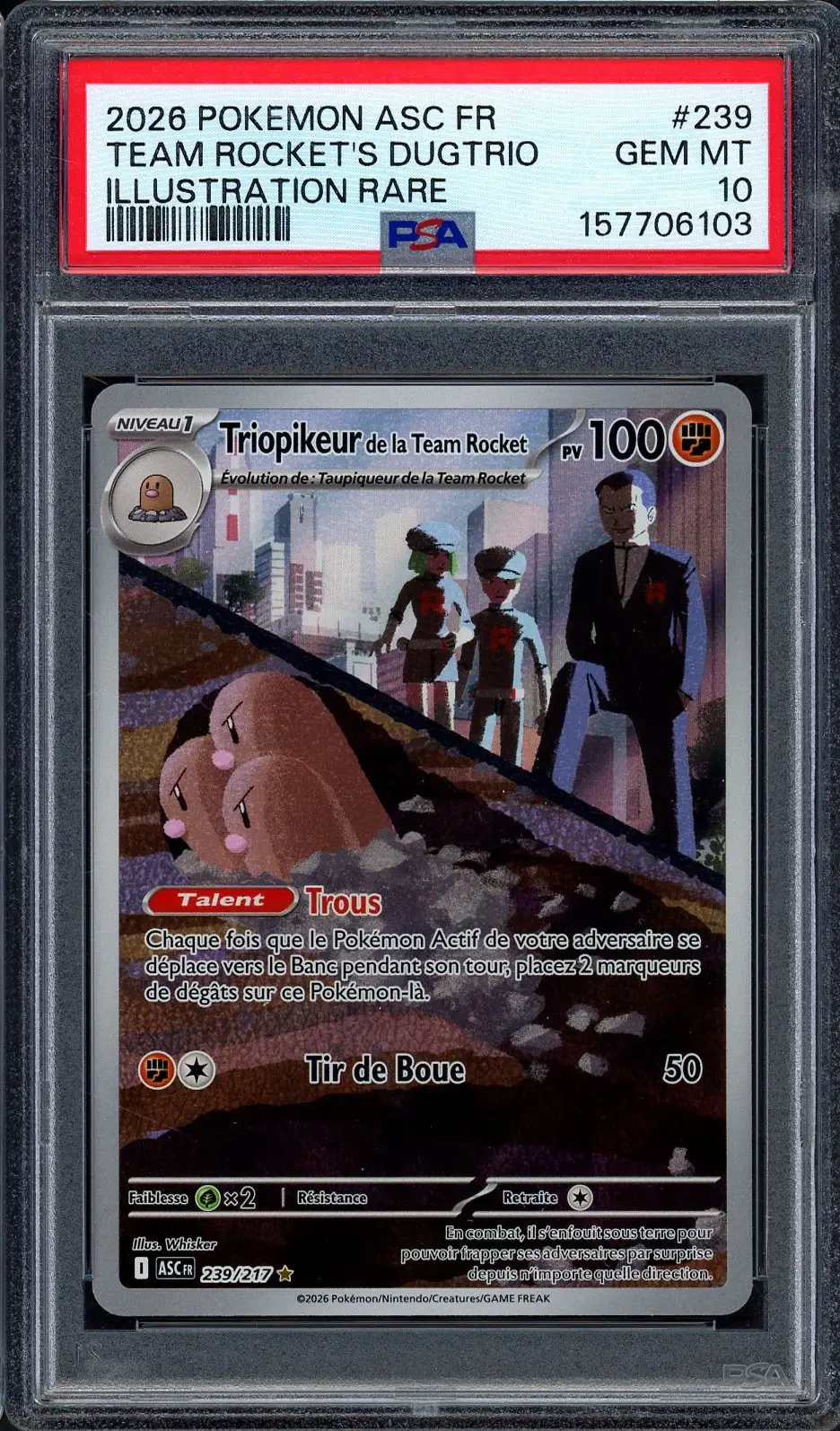 PSA 10 Triopikeur de la Team Rocket