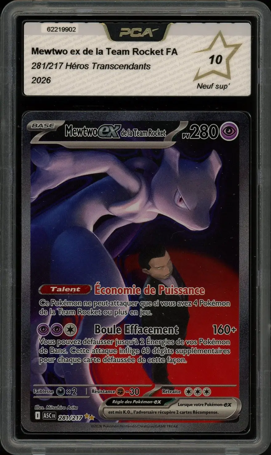 PCA 10 Mewtwo Ex de la Team Rocket