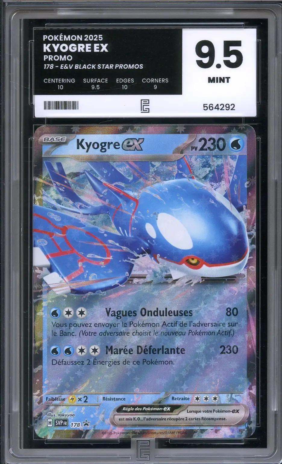 PSA 8 Kyogre Gold Star