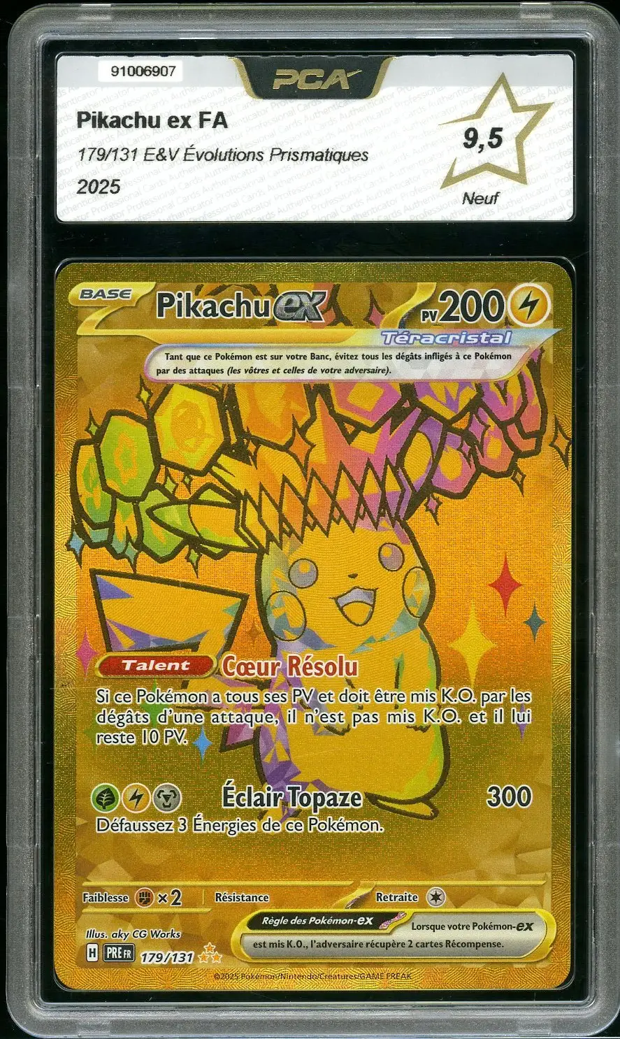 PCA 9.5 Pikachu Ex Gold