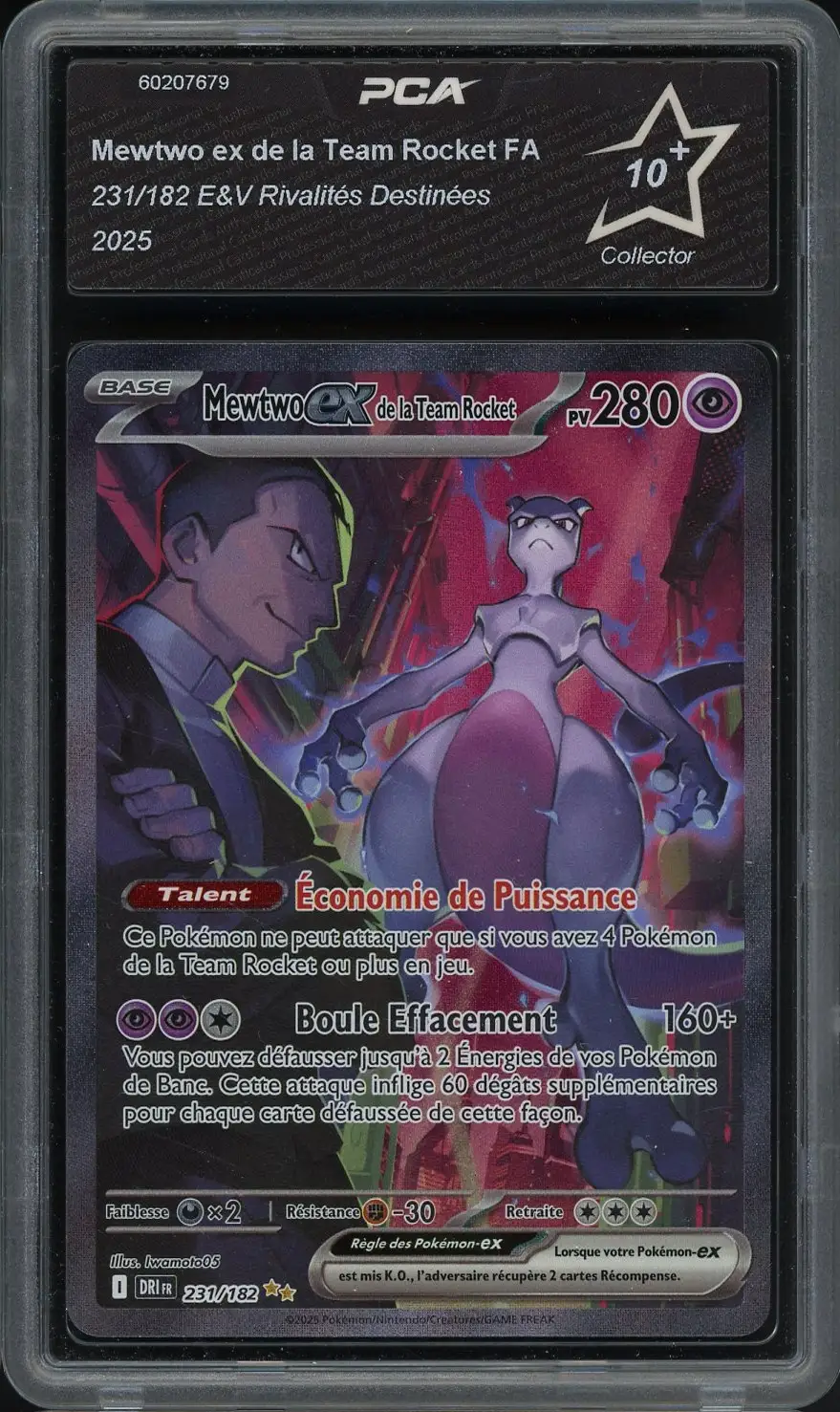 PCA 10+ Mewtwo Ex de la Team Rocket