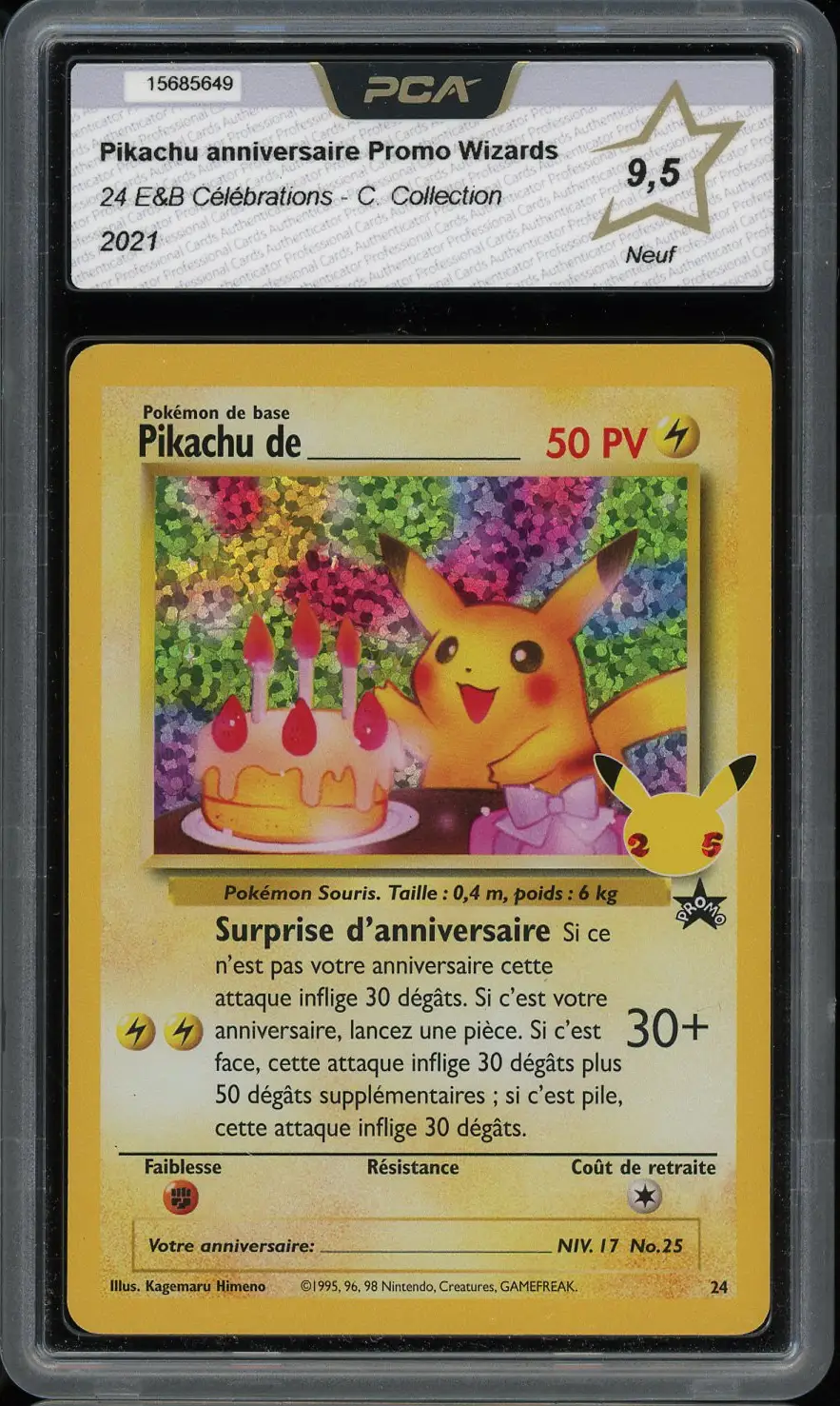 PCA 9.5 Pikachu de _____ Holo