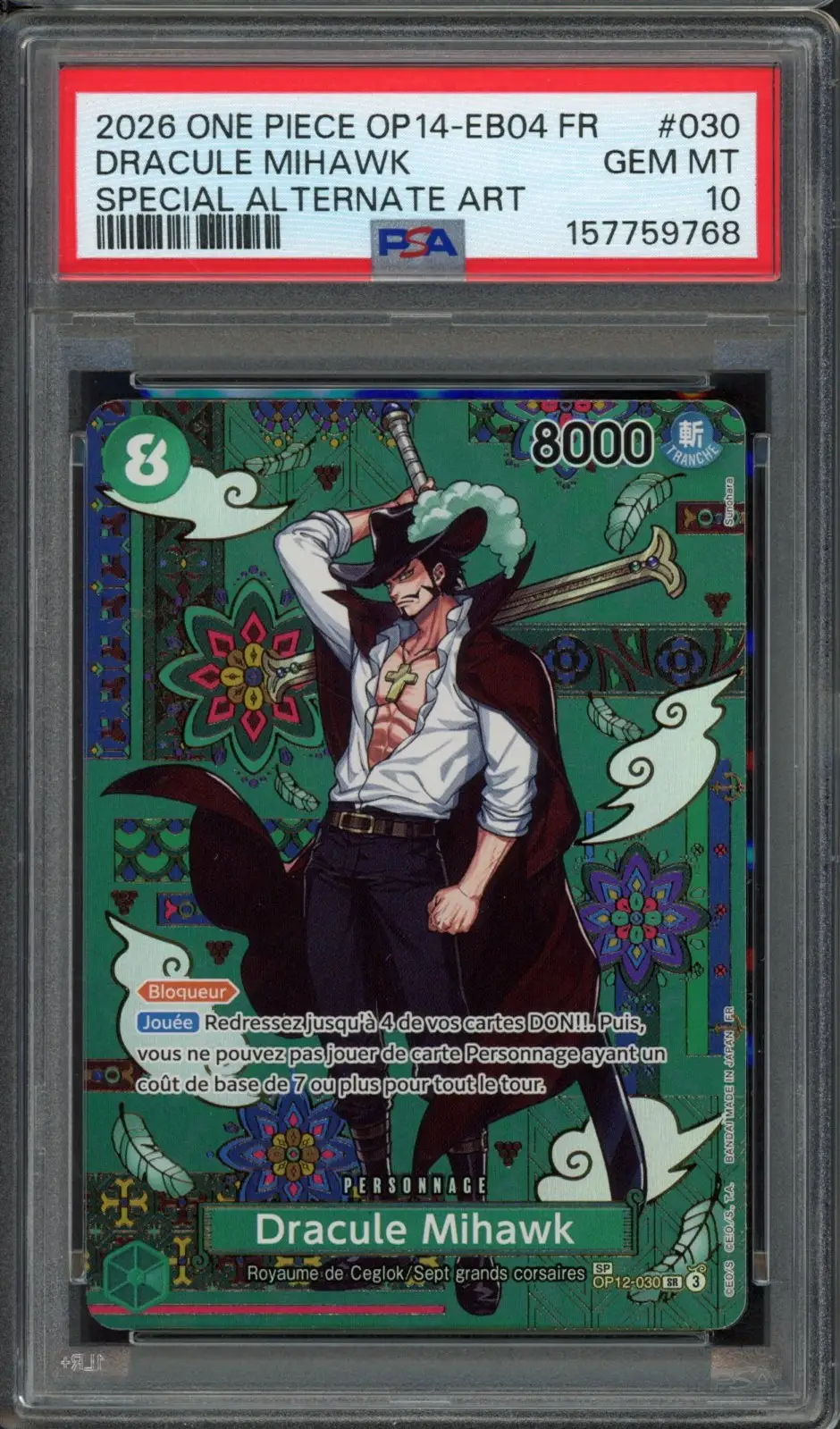 PSA 10 Dracule Mihawk