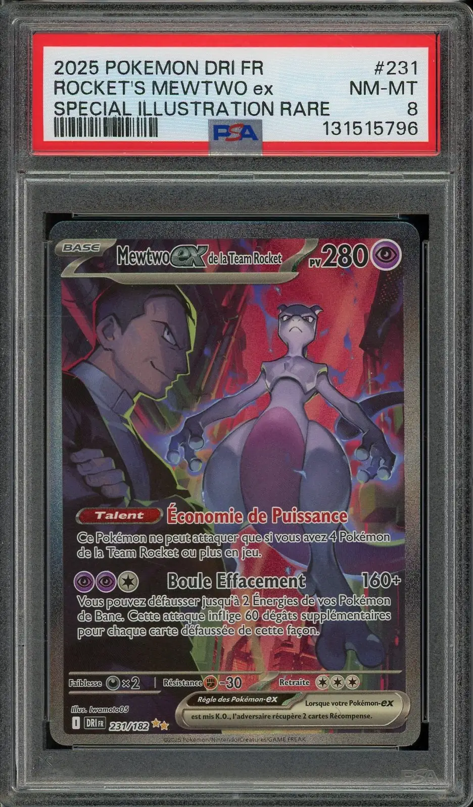 PSA 8 Mewtwo Ex de la Team Rocket