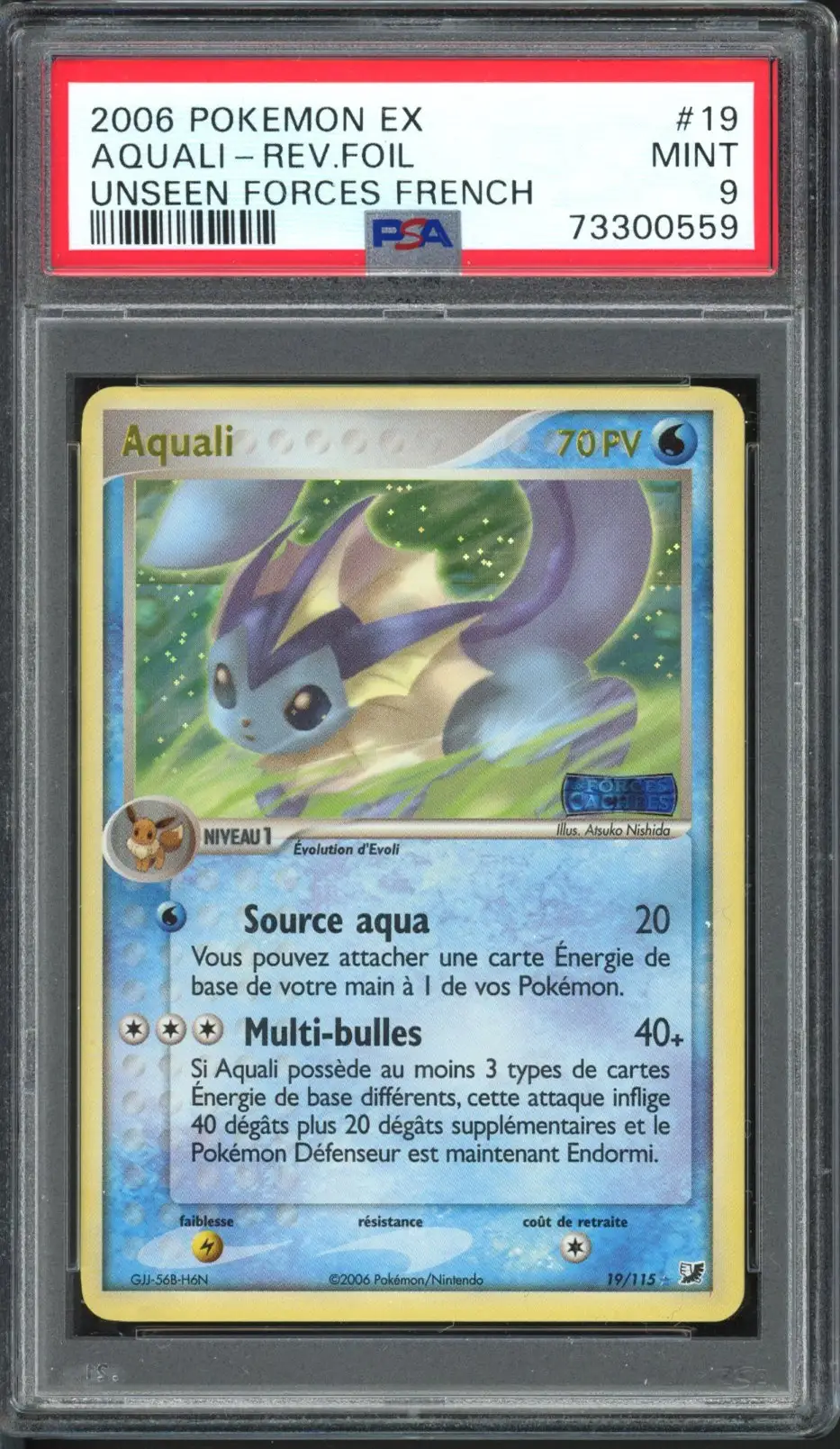 PSA 9 Aquali Holo Reverse