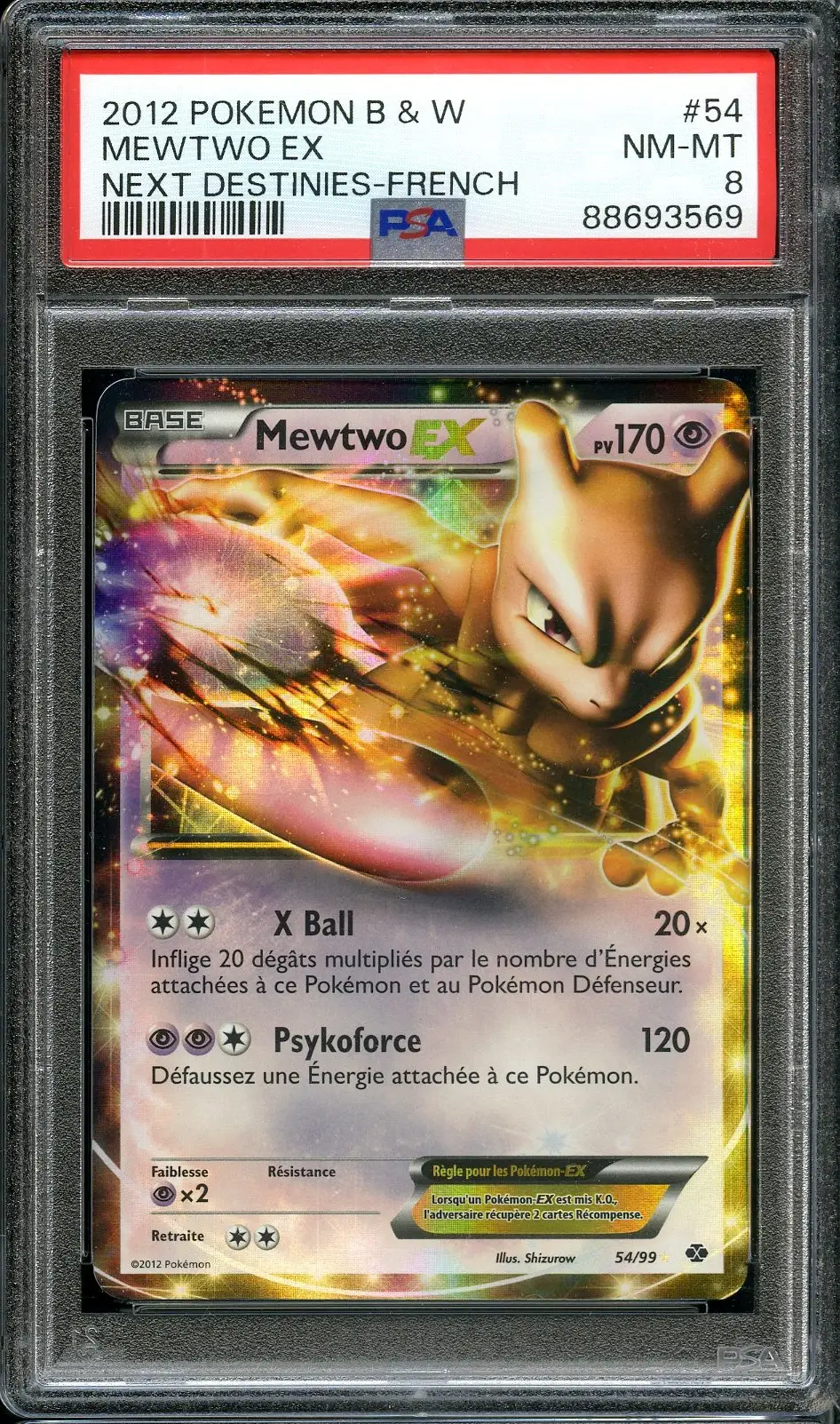 PSA 8 Mewtwo Ex