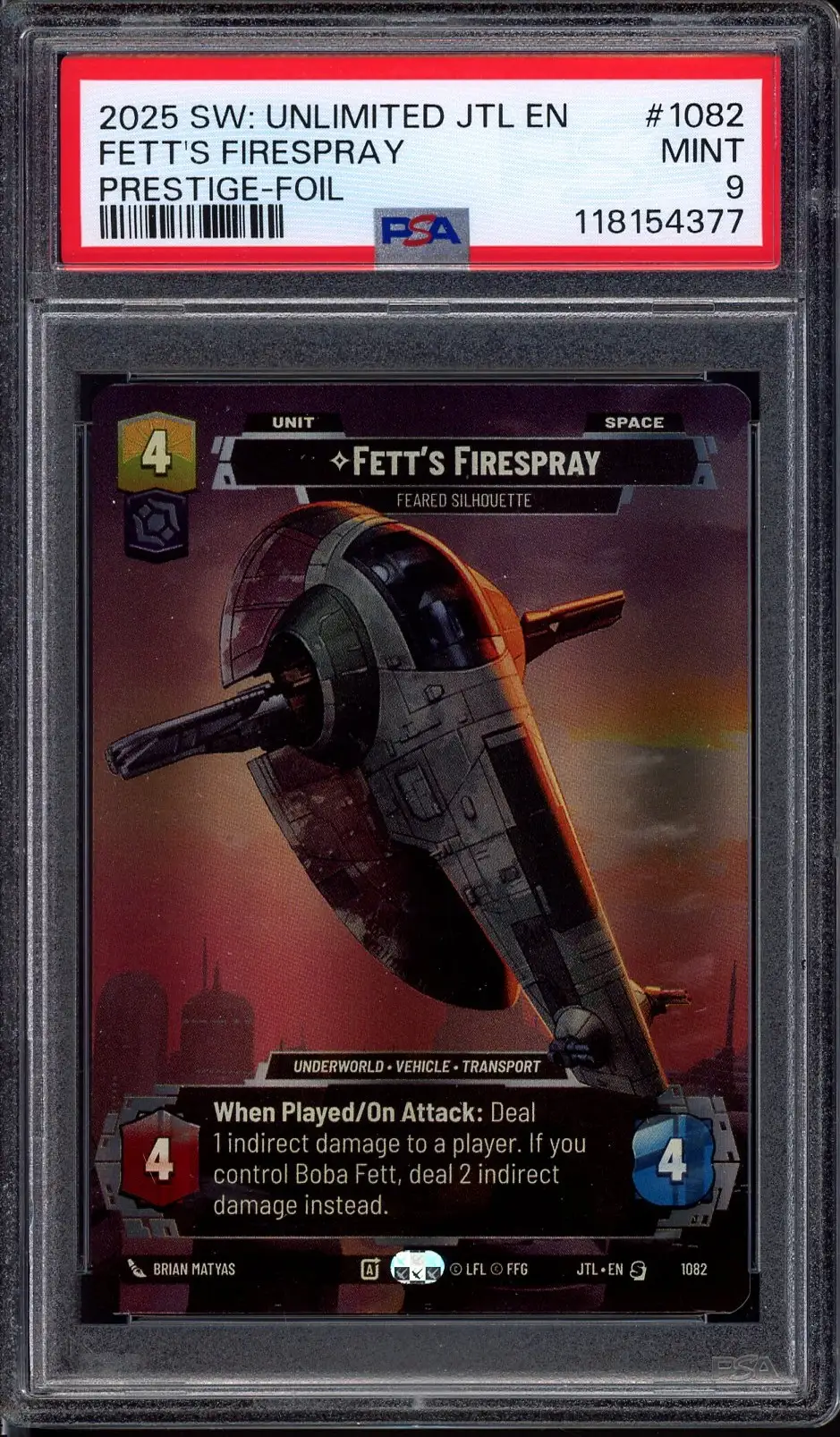 PSA 9 Fett's Firespray