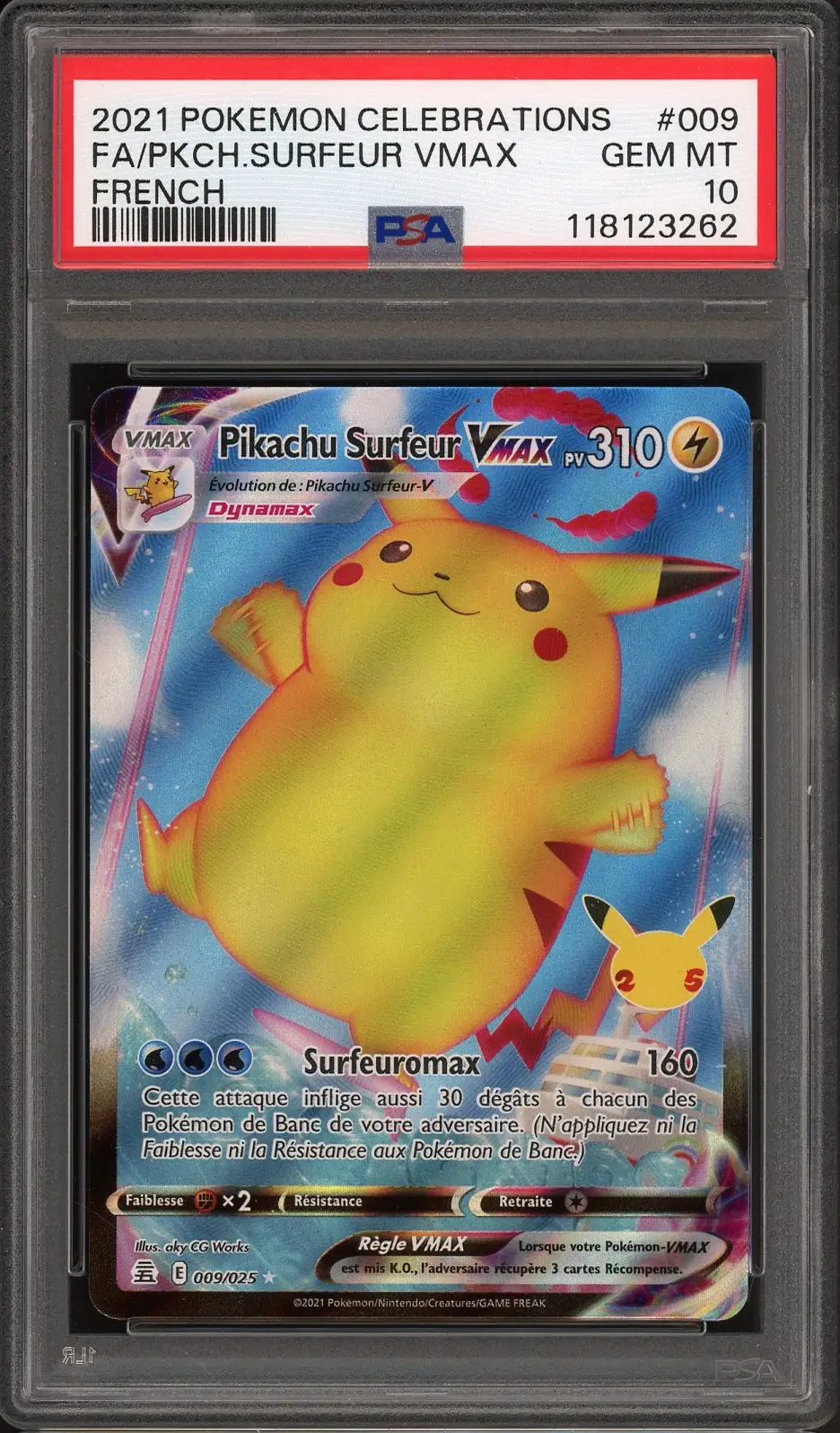 PSA 10 Pikachu Surfeur VMax