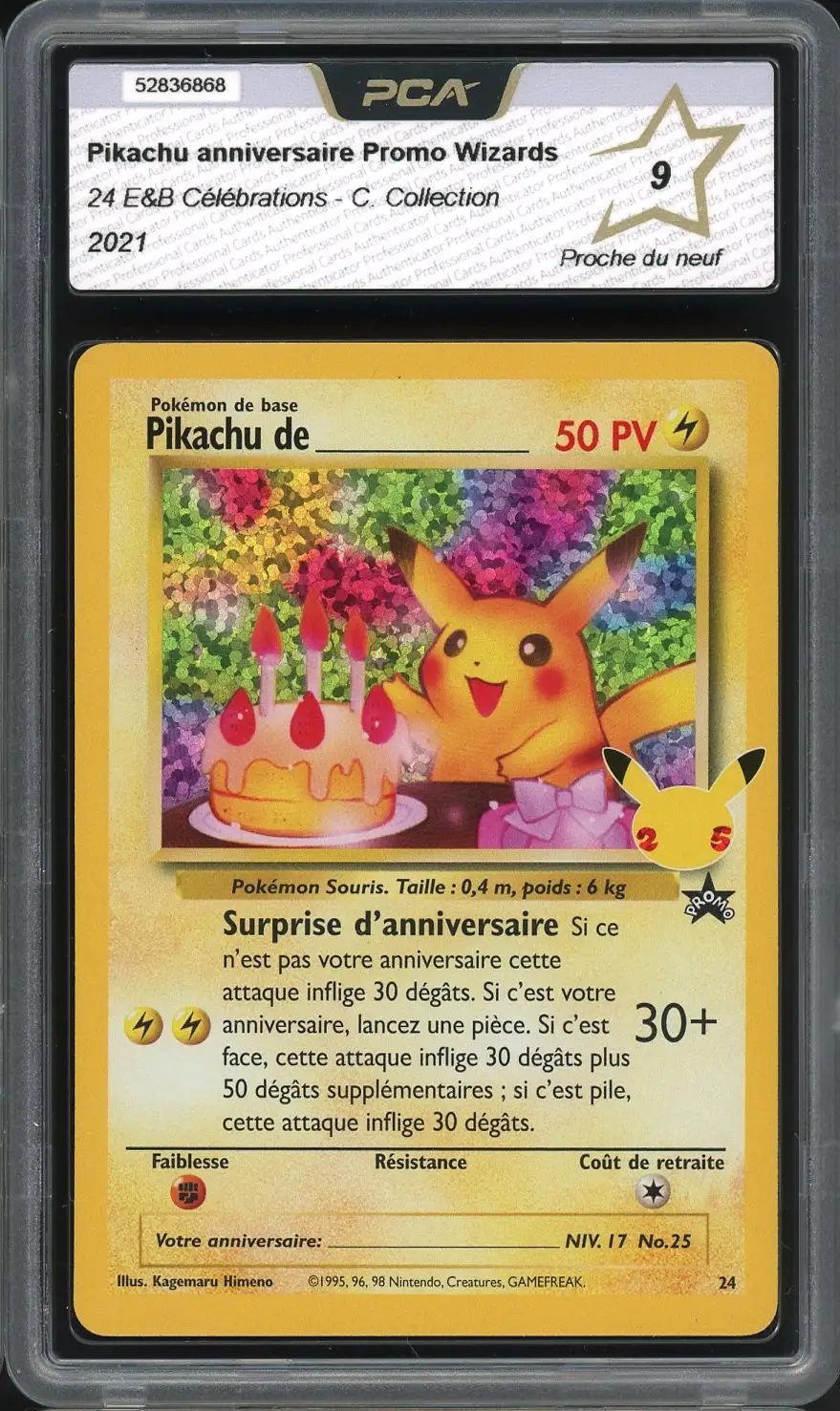 PCA 9 Pikachu de _____ Holo
