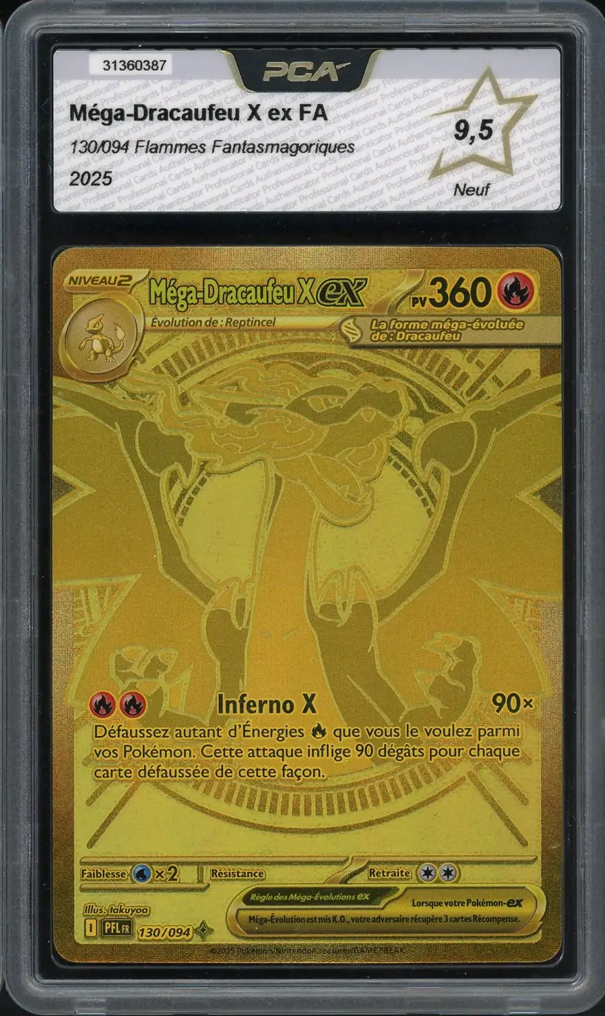 PCA 9.5 Méga-Dracaufeu X Ex Gold