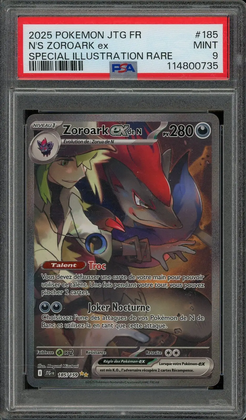 PSA 9 Zoroark Ex de N
