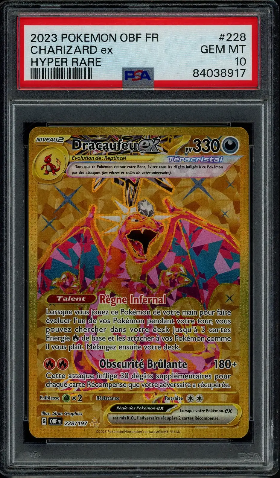 PSA 10 Dracaufeu Ex Gold