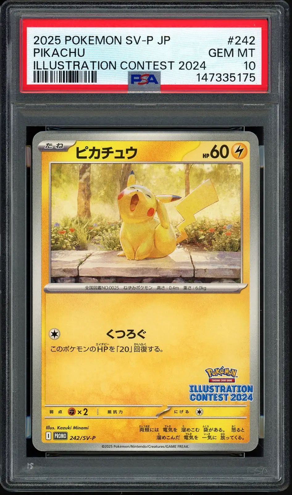 PSA 10 Pikachu Illustration Contest 2024