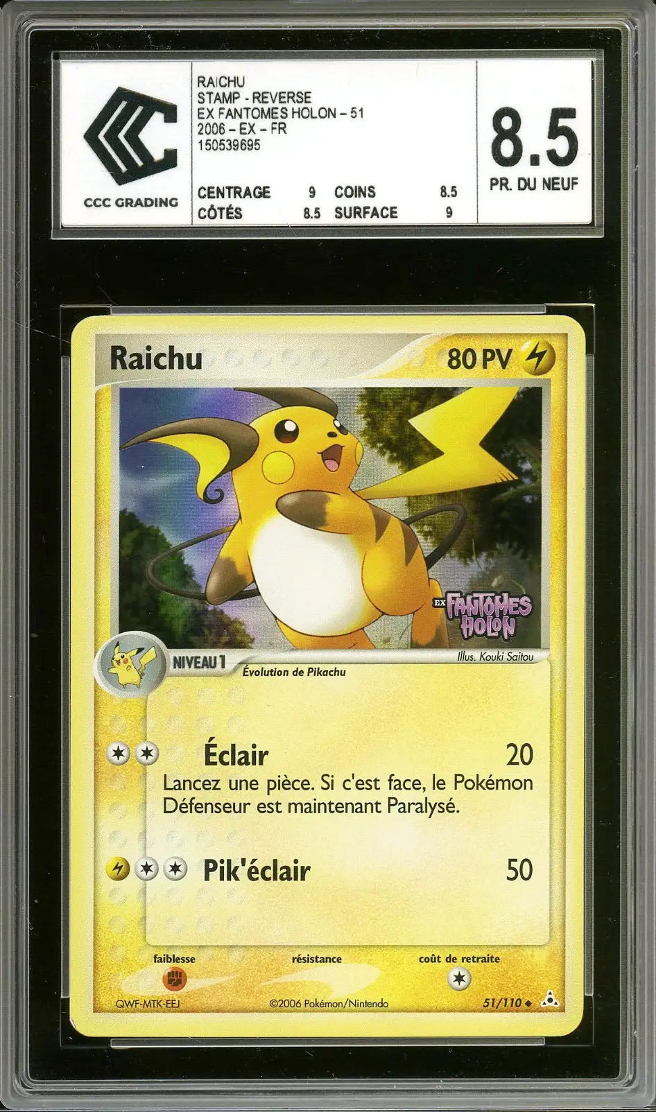 PSA 9 Raichu Holo