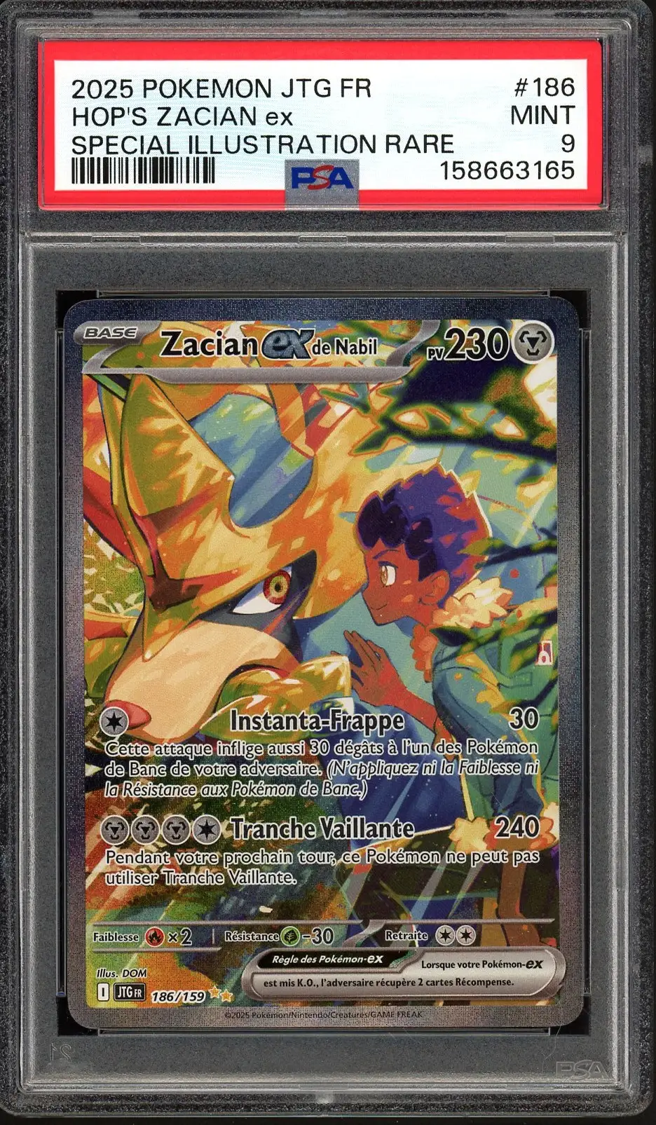 PSA 9 Zacian Ex de Nabil
