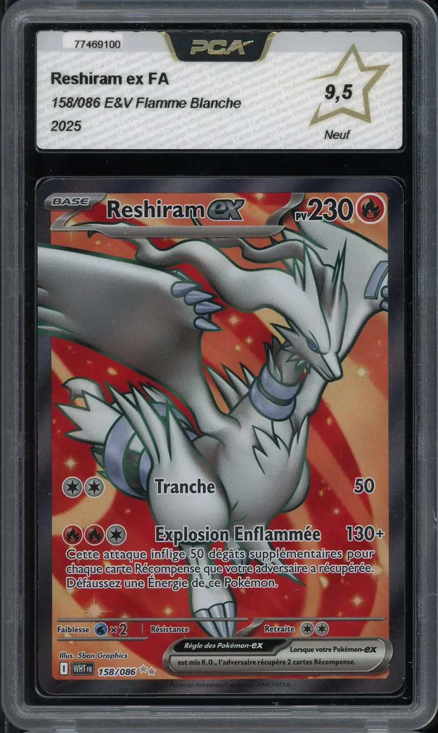PCA 9.5 Reshiram Ex