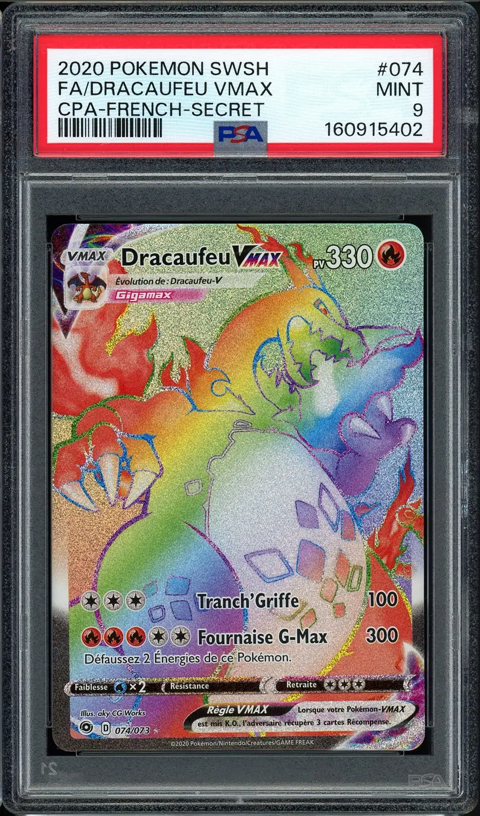 PSA 9 Dracaufeu VMax