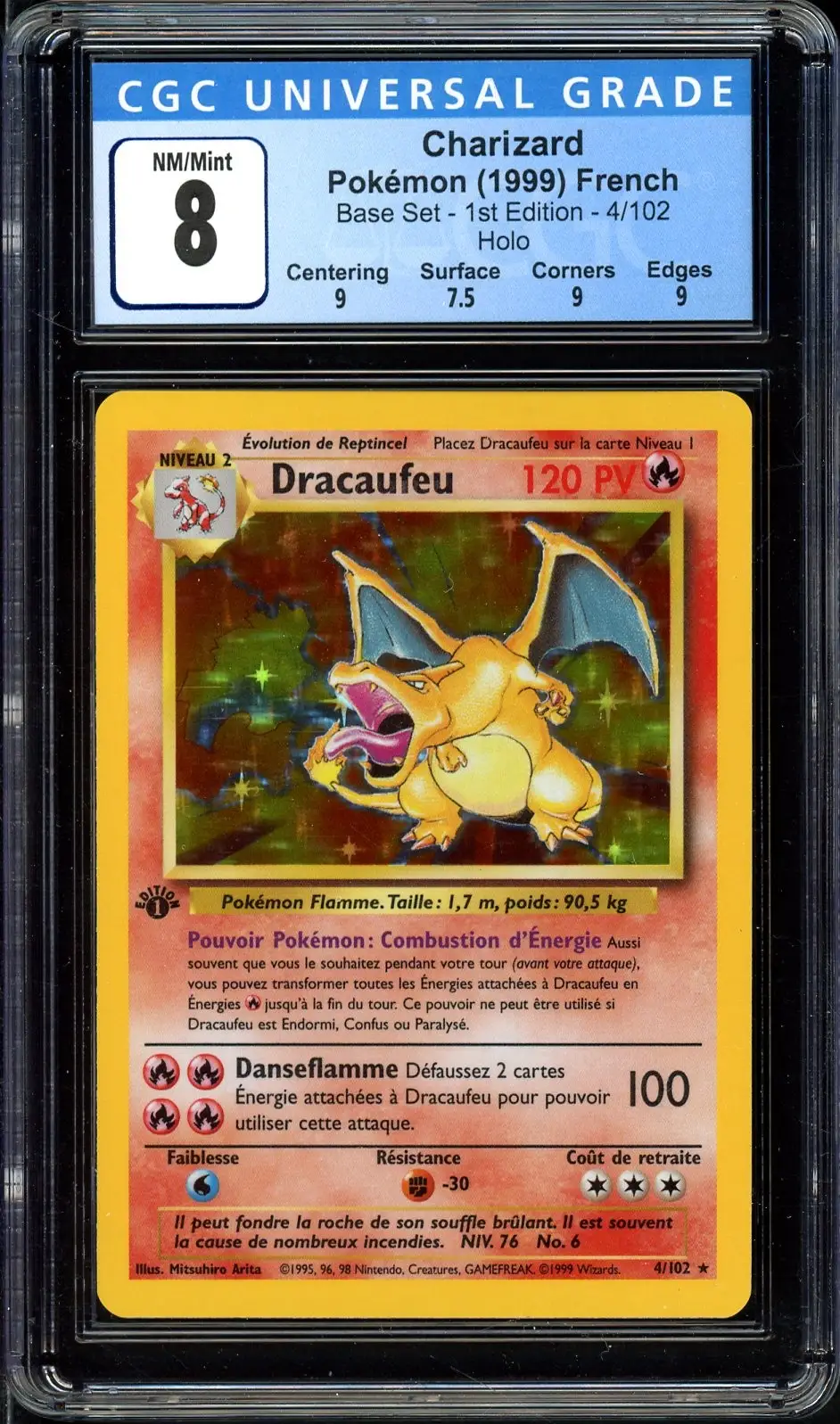 CGC 8 Dracaufeu Holo