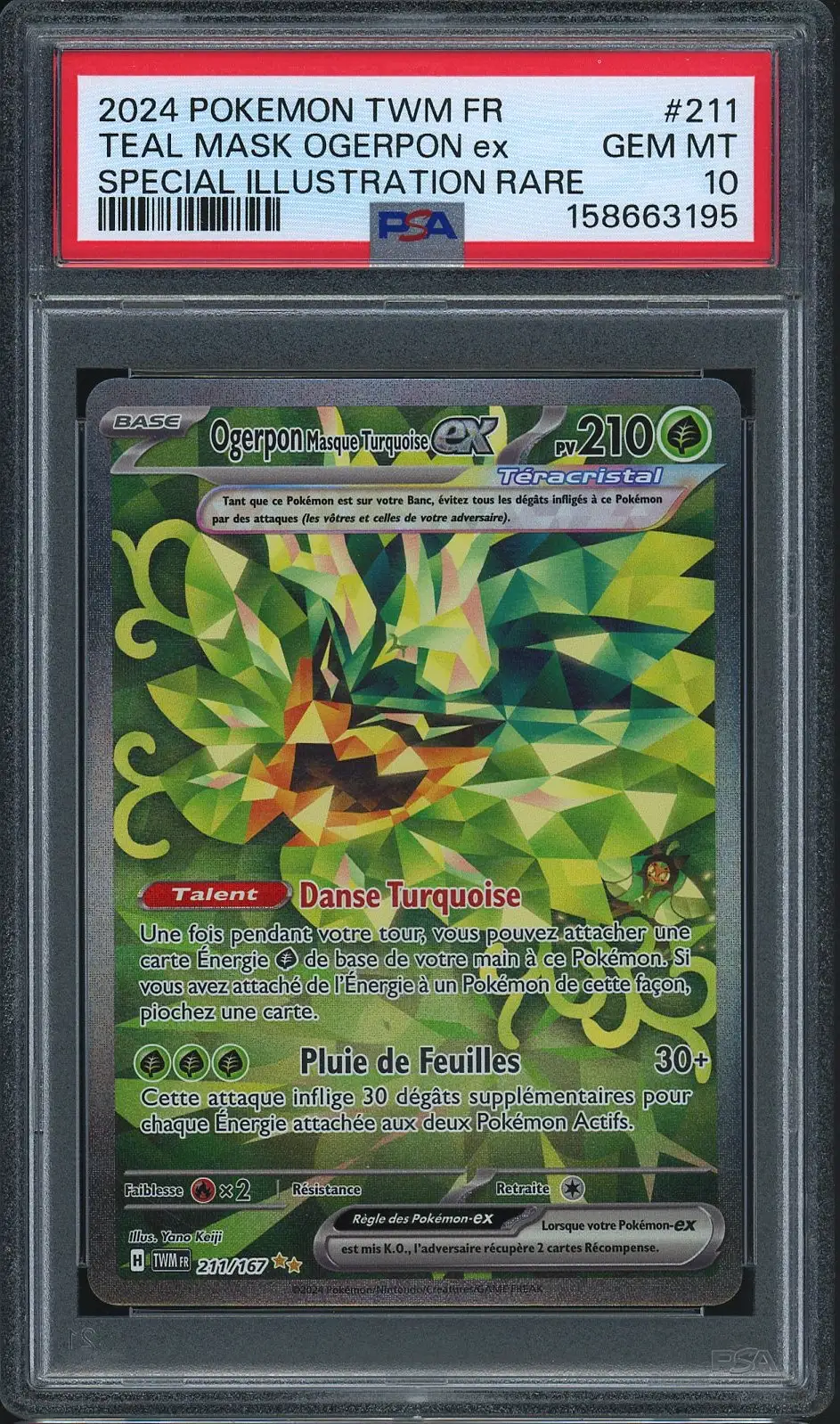 PSA 10 Ogerpon Masque Turquoise Ex