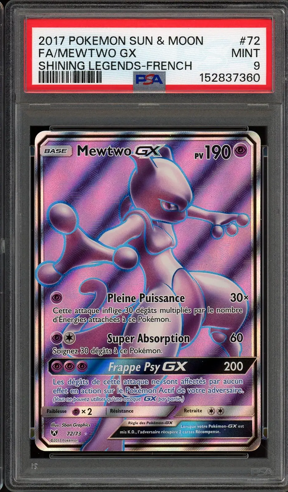 PSA 9 Mewtwo Gx