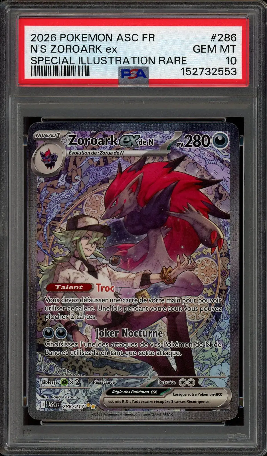 PSA 10 Zoroark Ex de N
