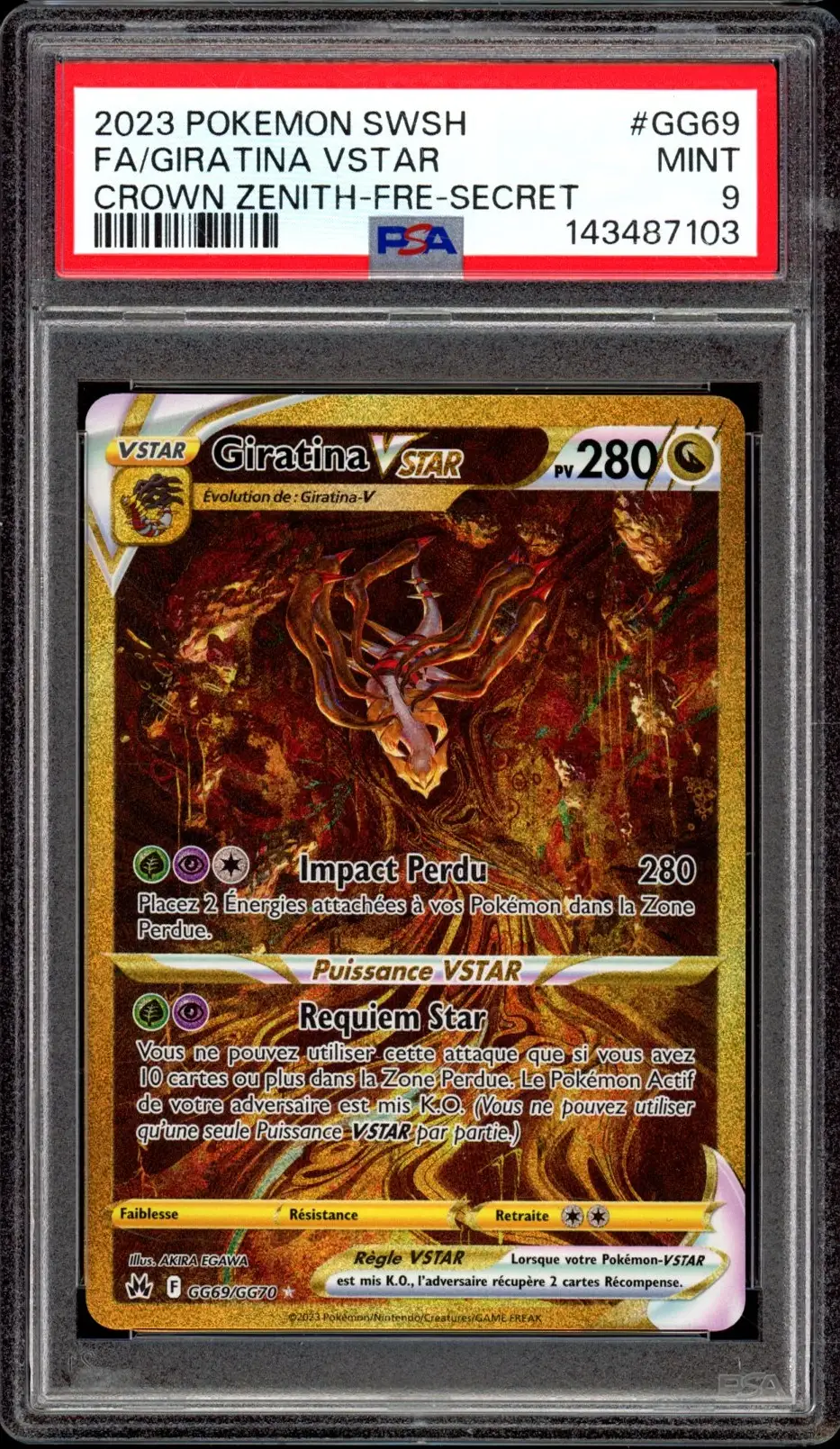 PSA 9 Giratina VStar Gold