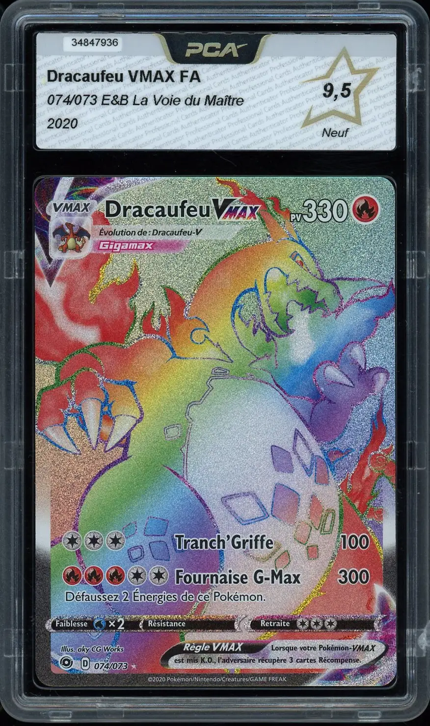PCA 9.5 Dracaufeu VMax Rainbow