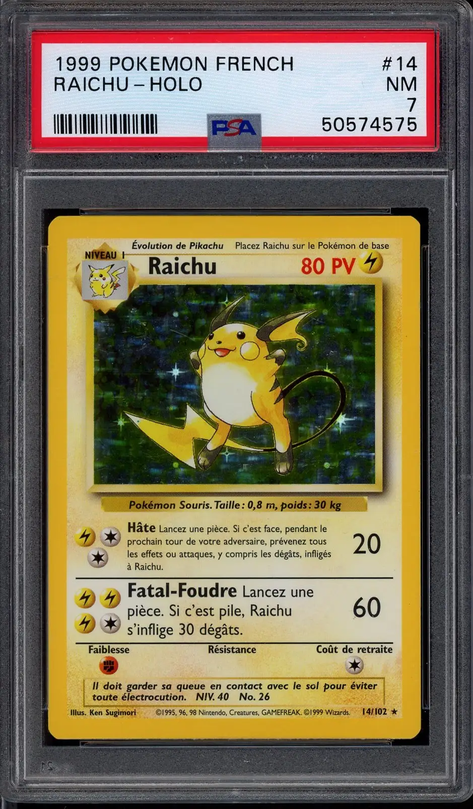 PSA 7 Raichu Holo