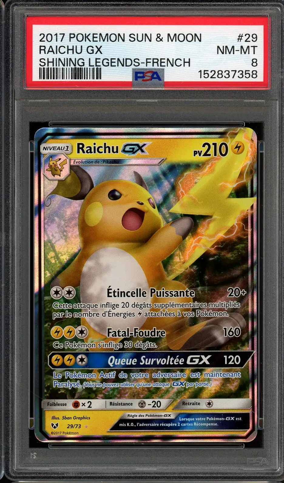 PSA 8 Raichu Gx