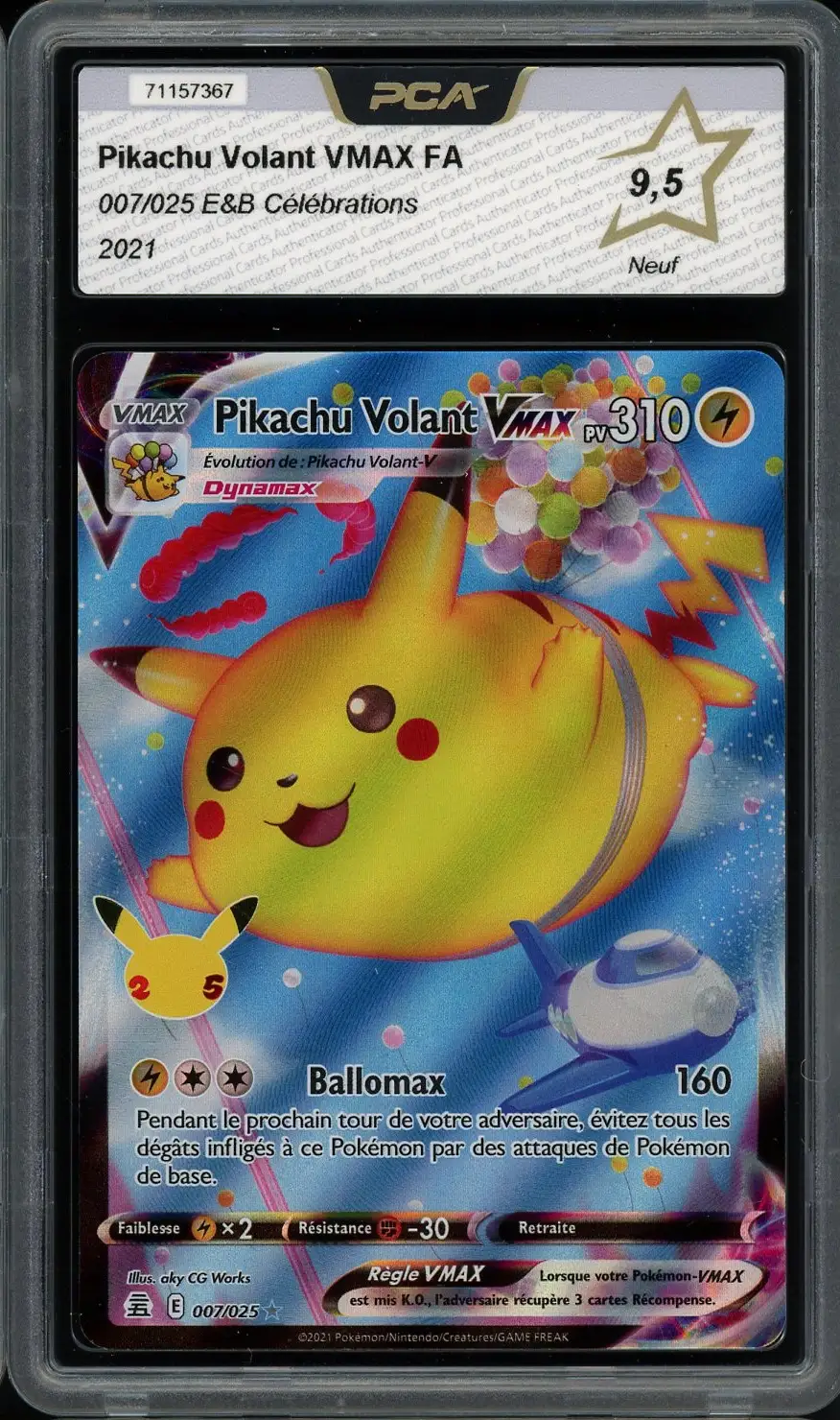 PCA 9.5 Pikachu Volant VMax