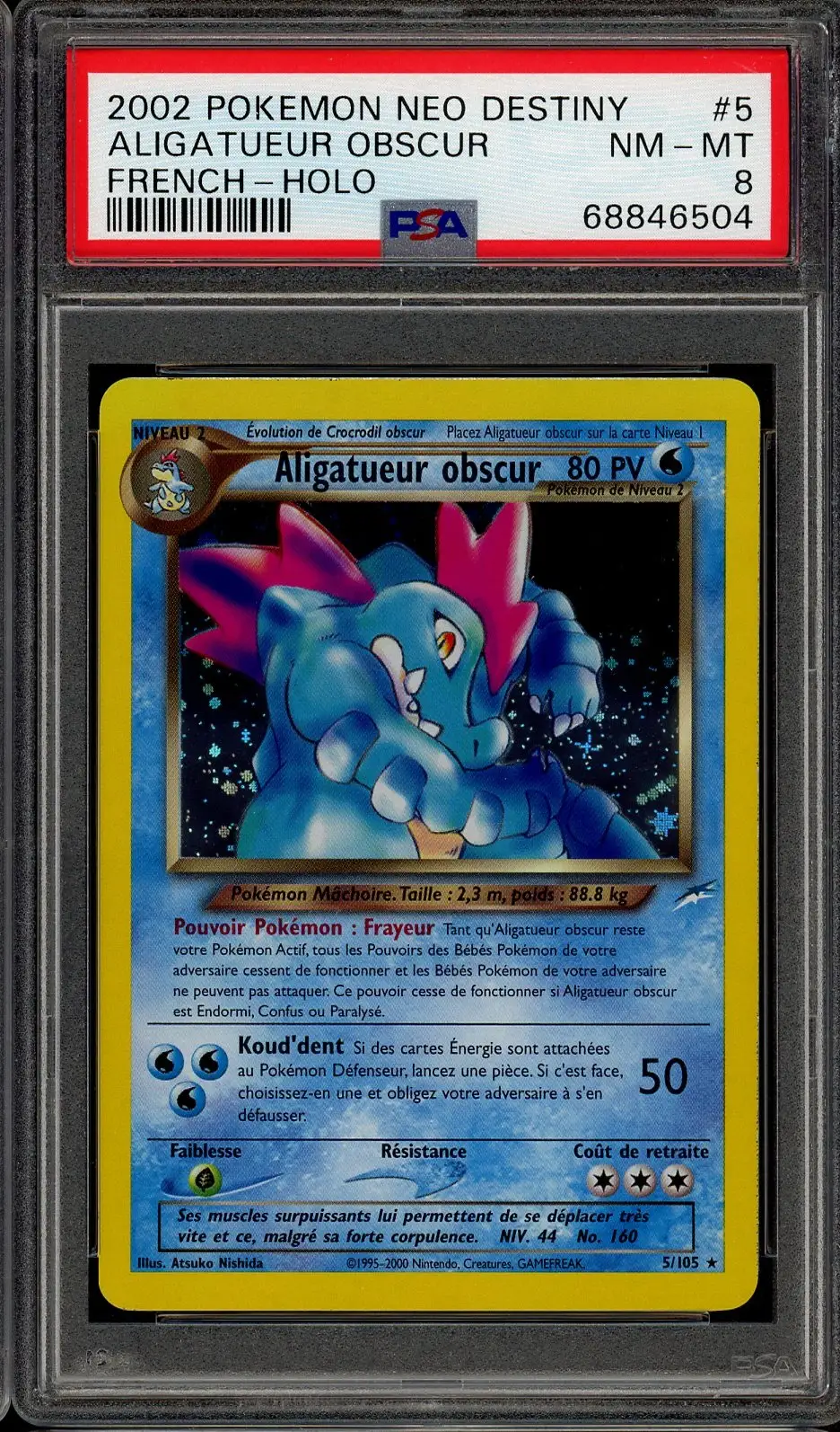 PSA 8 Aligatueur Obscur Holo