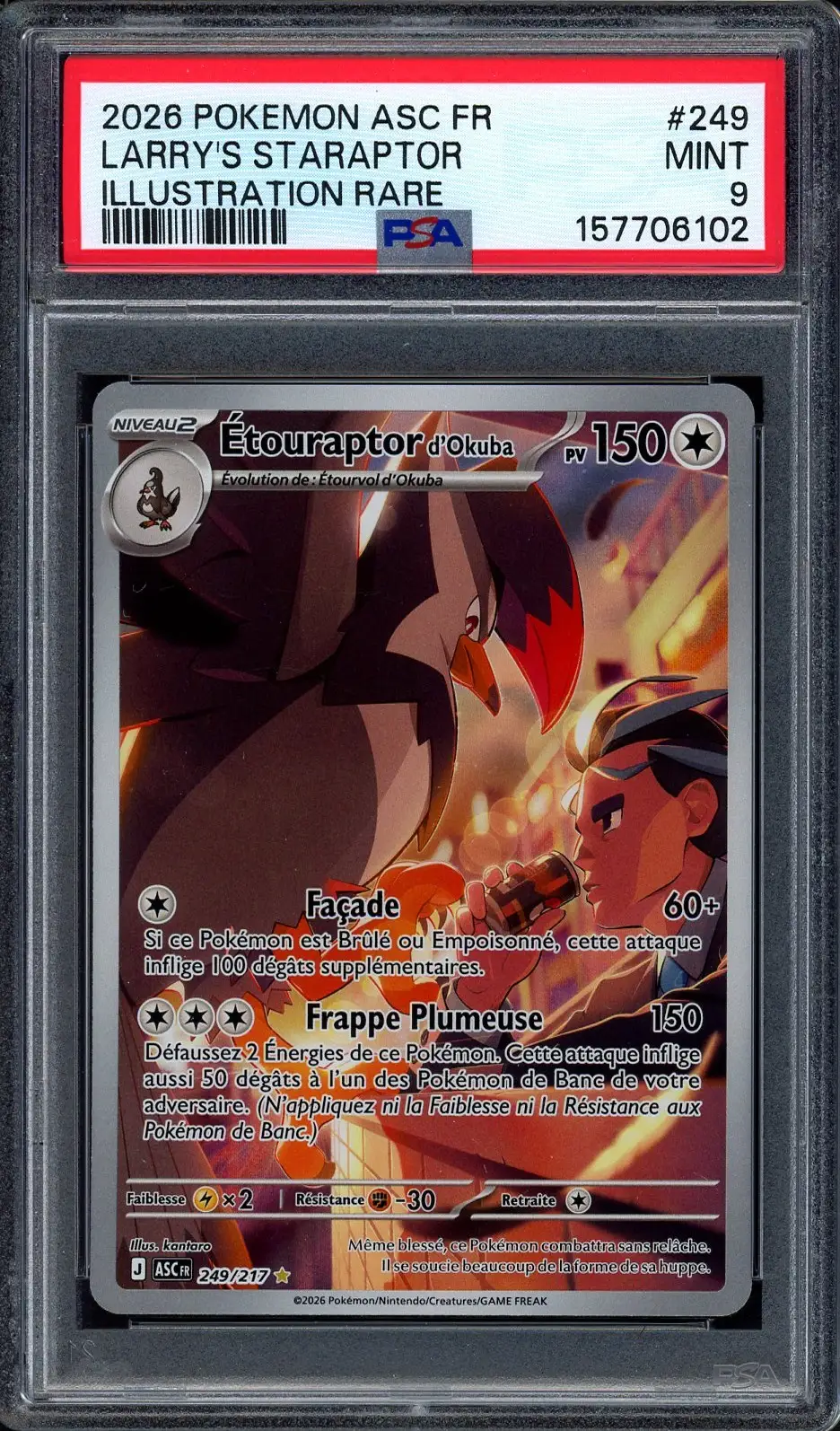 PSA 9 Étouraptor d'Okuba