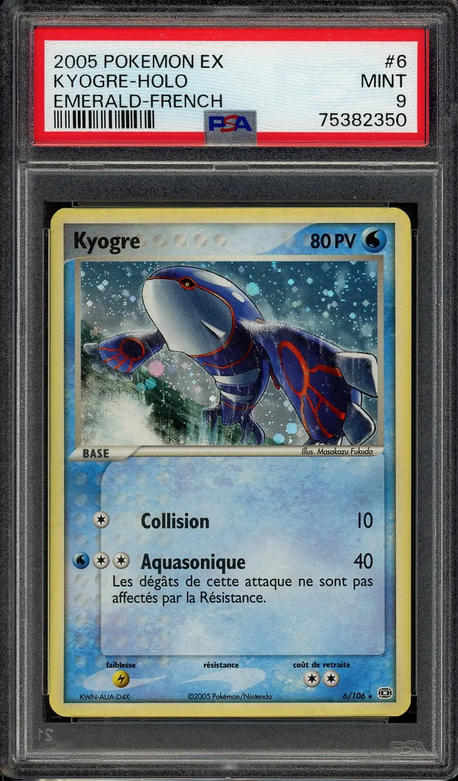 PSA 8 Kyogre Gold Star