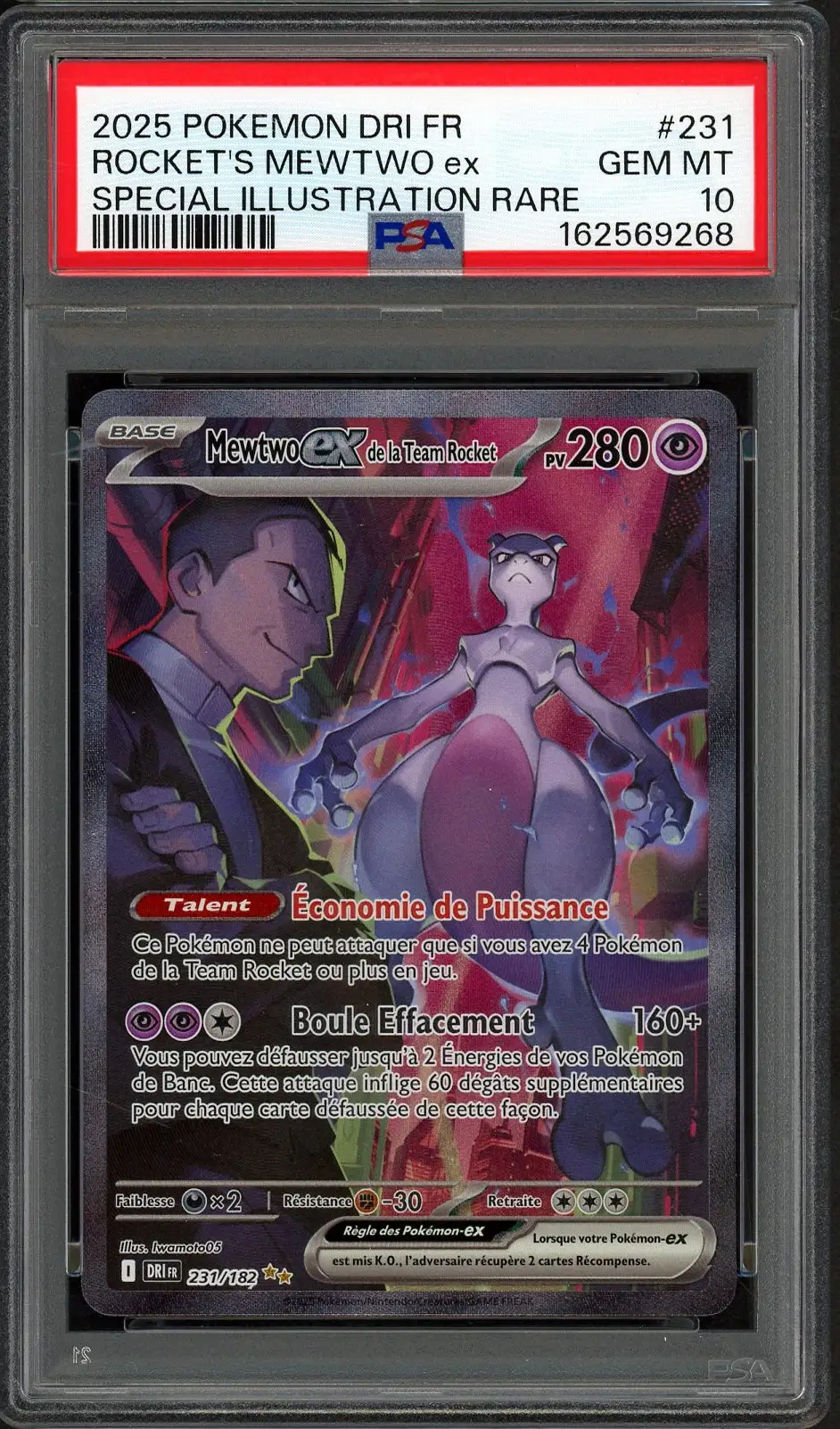 PSA 10 Mewtwo Ex de la Team Rocket